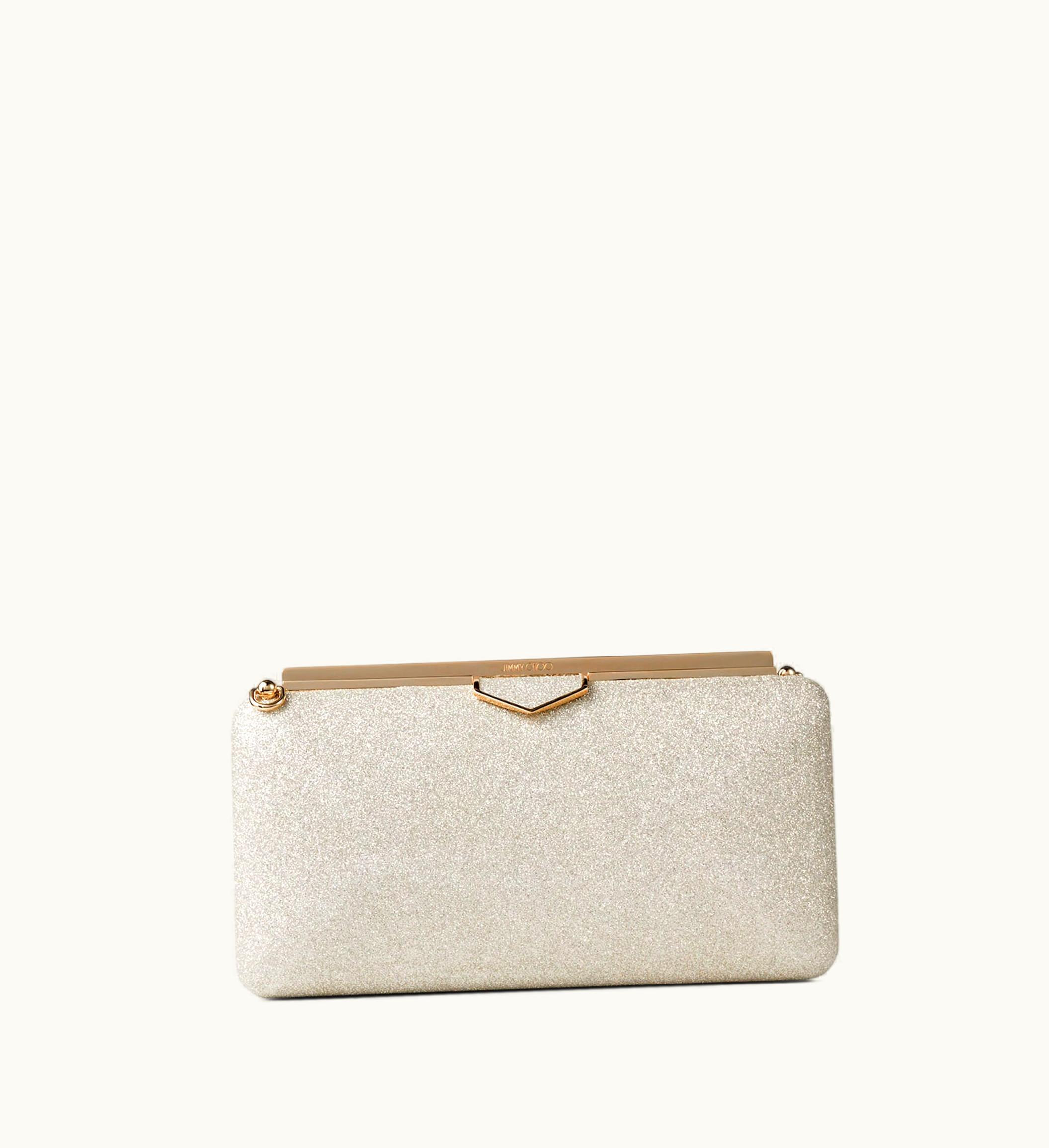 Jimmy Choo Jimmy Choo Ellipse Platinum Ice Dusty Glitter Clutch Bag