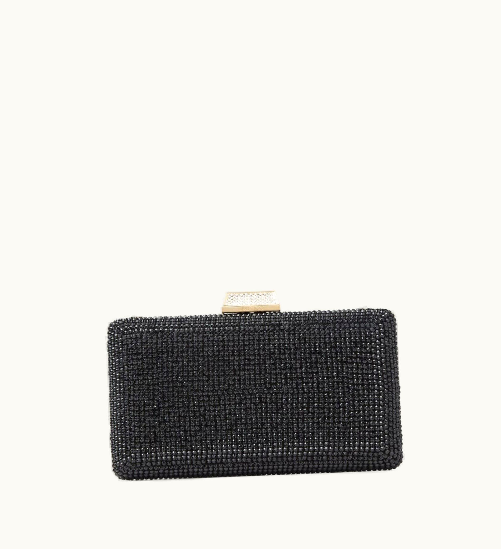 Jimmy Choo Jimmy Choo Clemmie Black Suede Clutch Bag With Crystals