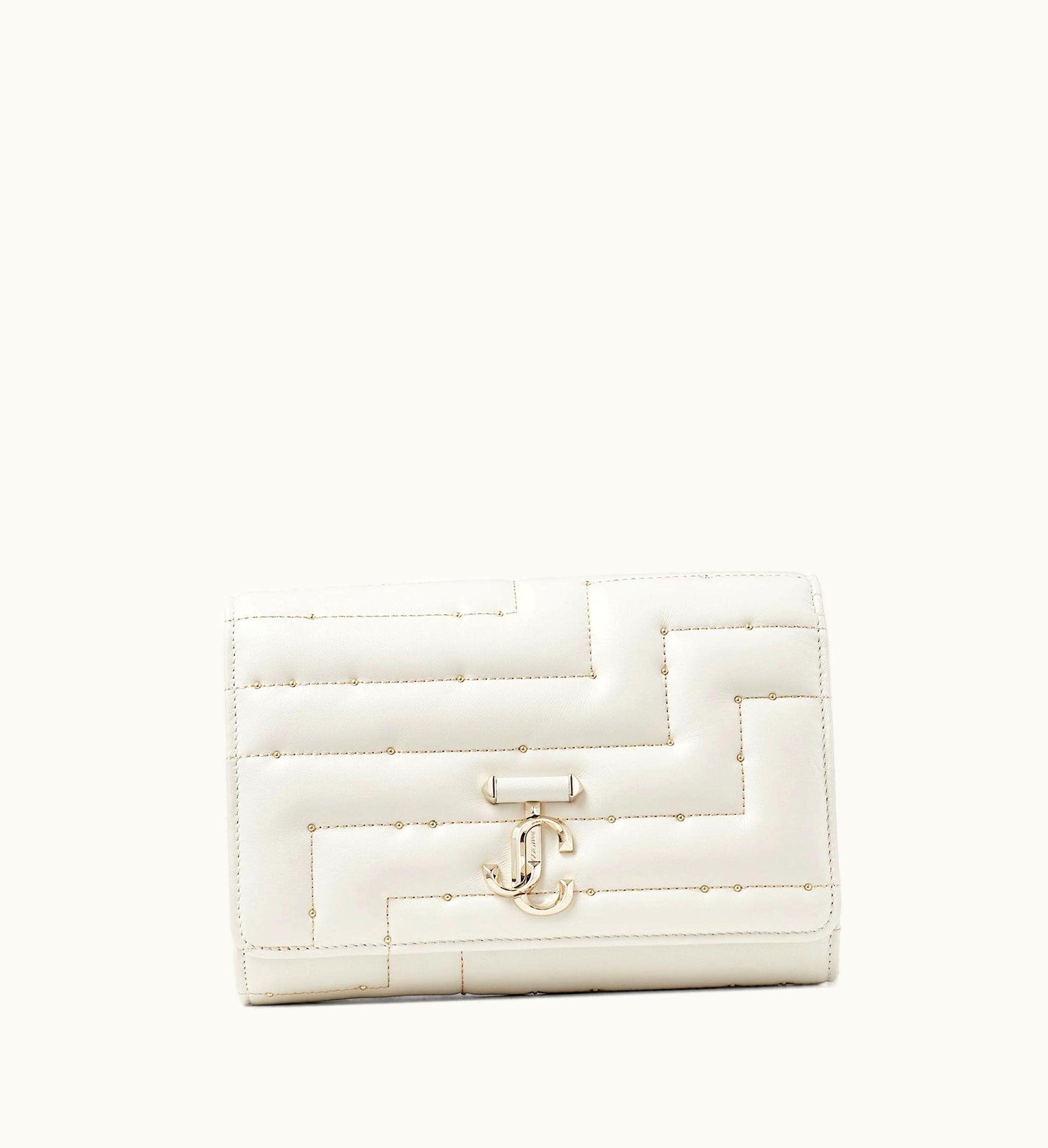 Jimmy Choo Jimmy Choo Avenue Clutch Latte Avenue Nappa Leather Clutch Bag With Jc Emblem