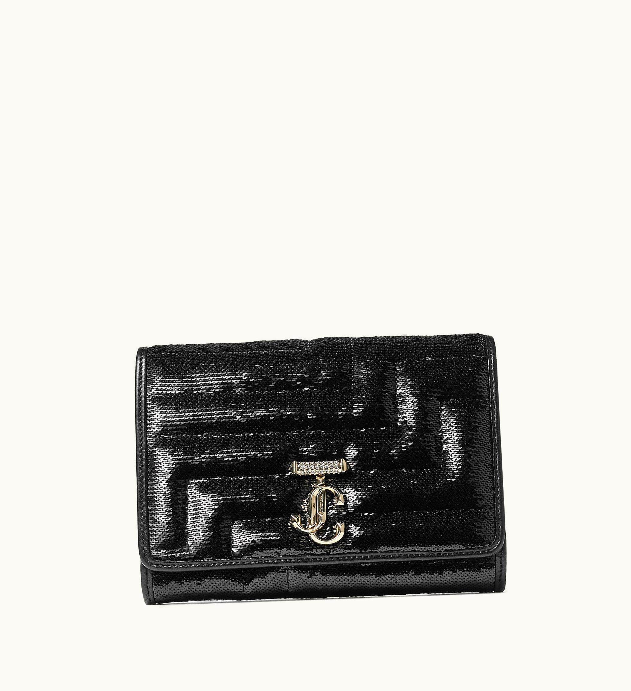 Jimmy Choo Jimmy Choo Avenue Clutch Black Avenue Sequin Clutch Bag With Crystal Bar