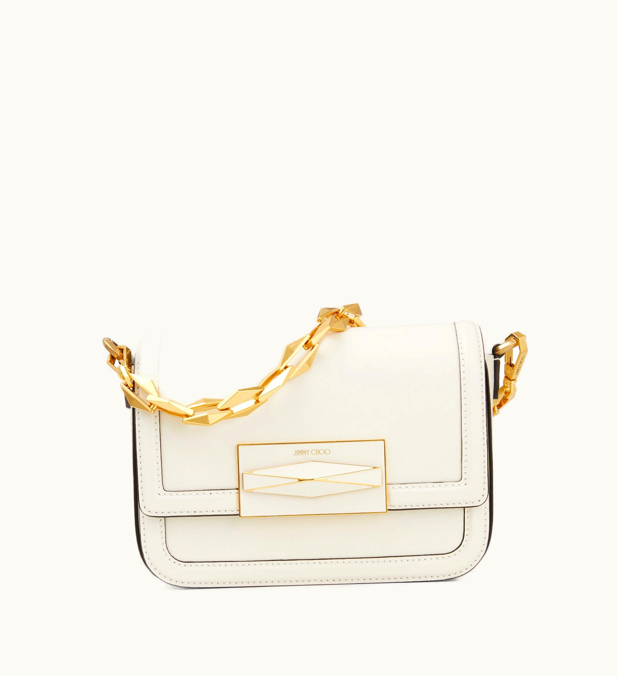 Jimmy Choo Jimmy Choo Diamond Crossbody Latte Smooth Calf Leather Crossbody Bag