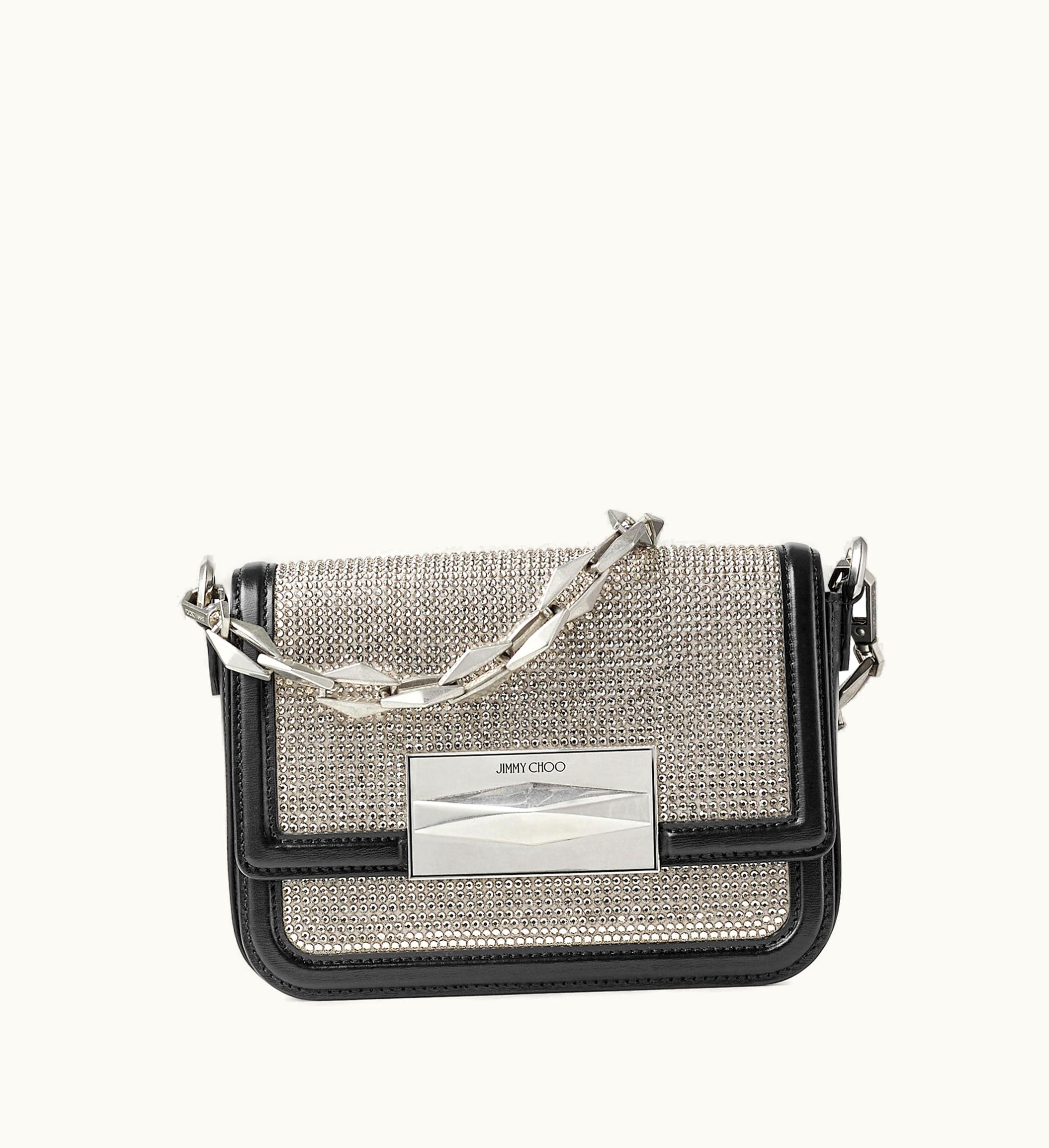 Jimmy Choo Jimmy Choo Diamond Crossbody Black Crystal Hotfix Crossbody Bag
