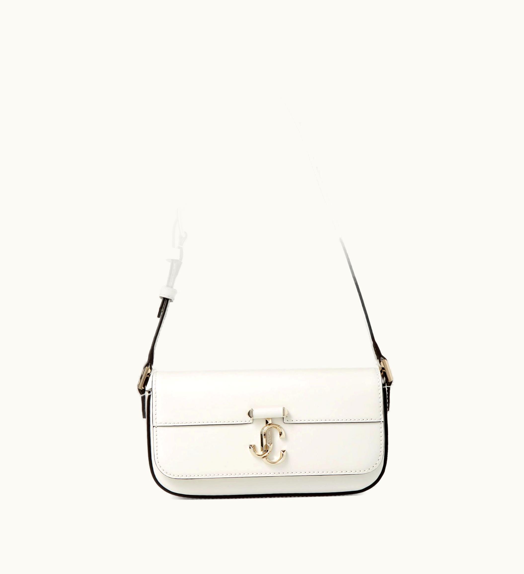 Jimmy Choo Jimmy Choo Avenue Mini Shoulder Latte Leather Mini Shoulder Bag With Jc Emblem