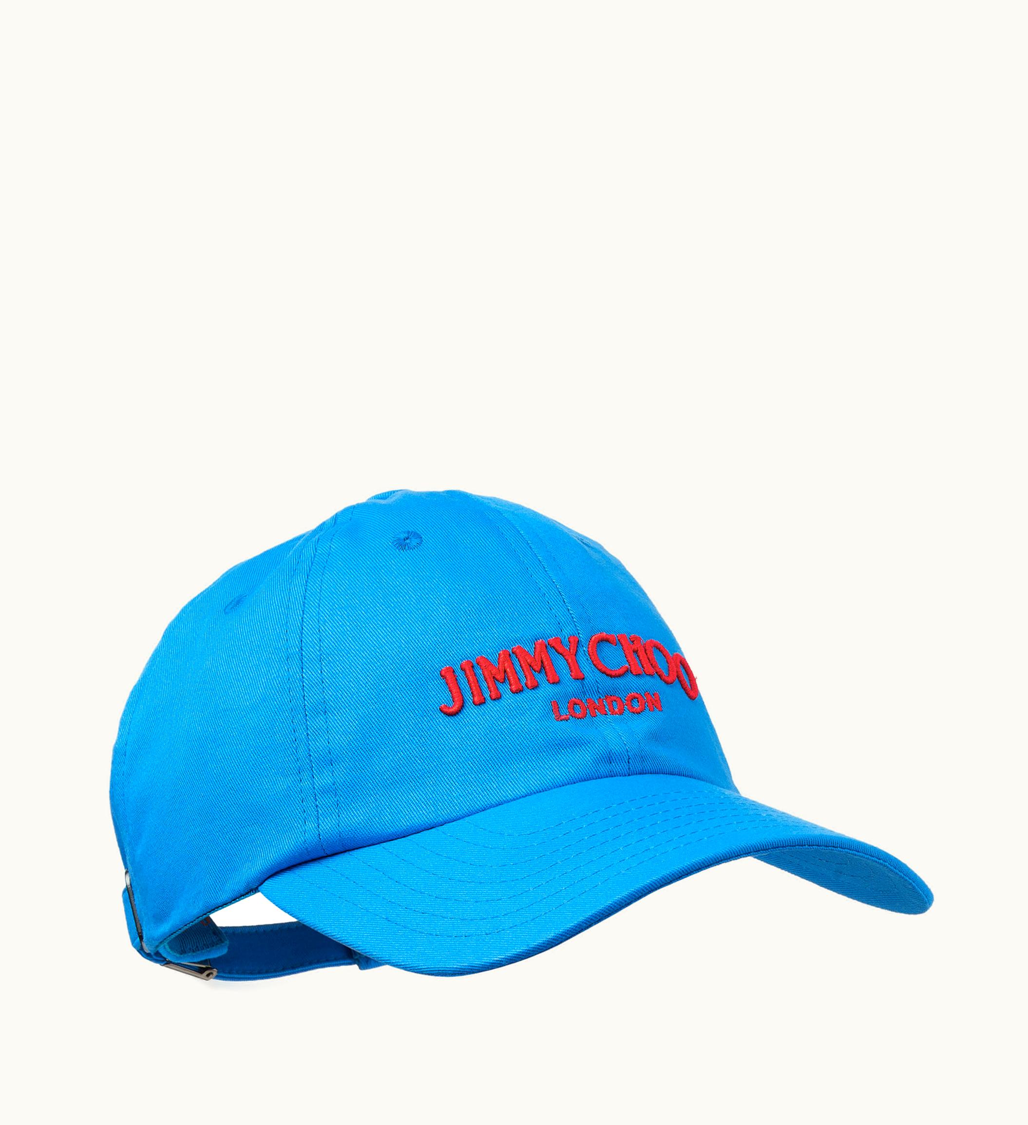 Jimmy Choo Jimmy Choo Pacifico Sky / Paprika Embroidered Cotton Baseball Cap