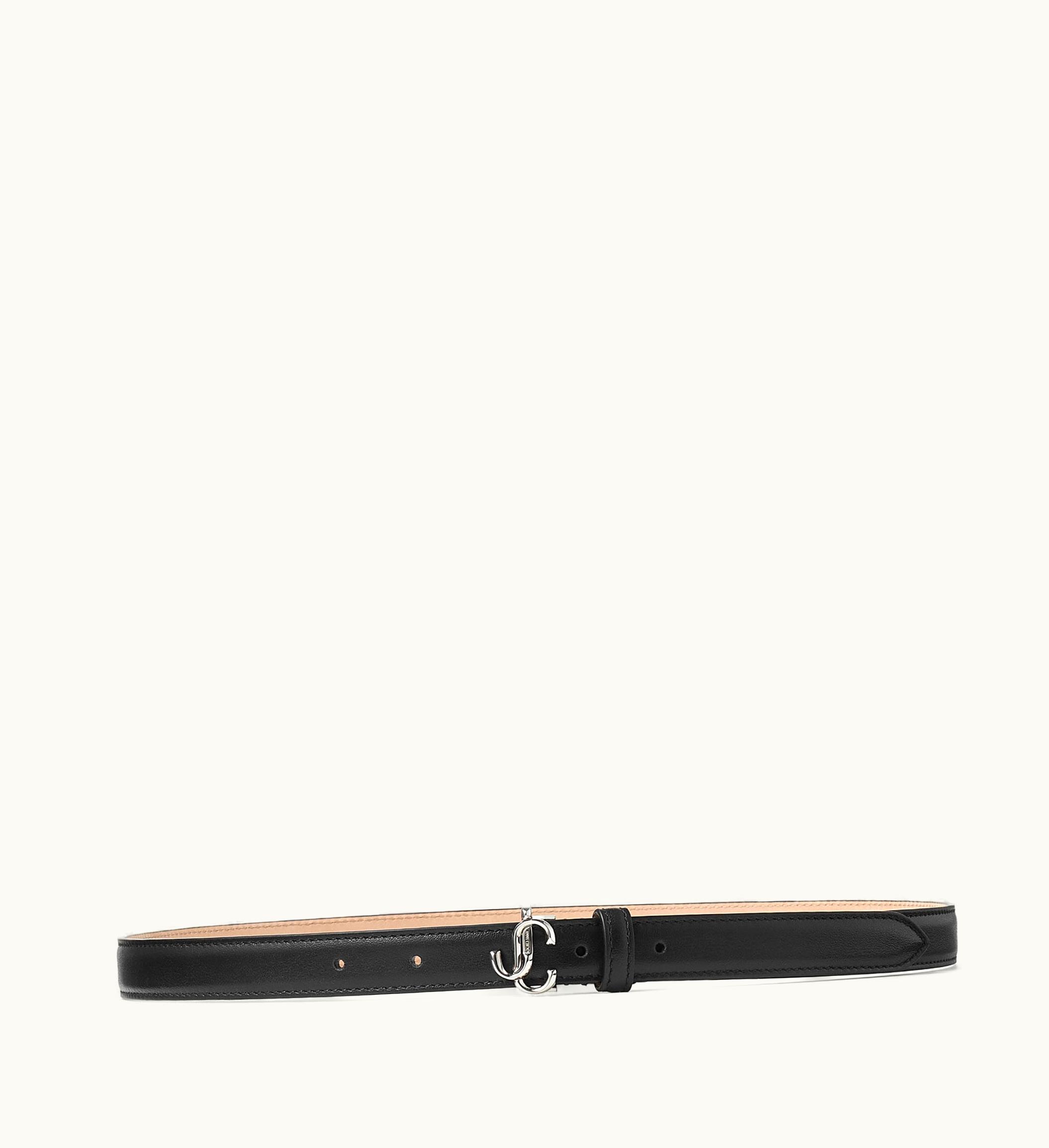 Jimmy Choo Jimmy Choo Mini Helina Black Smooth Leather Mini Belt