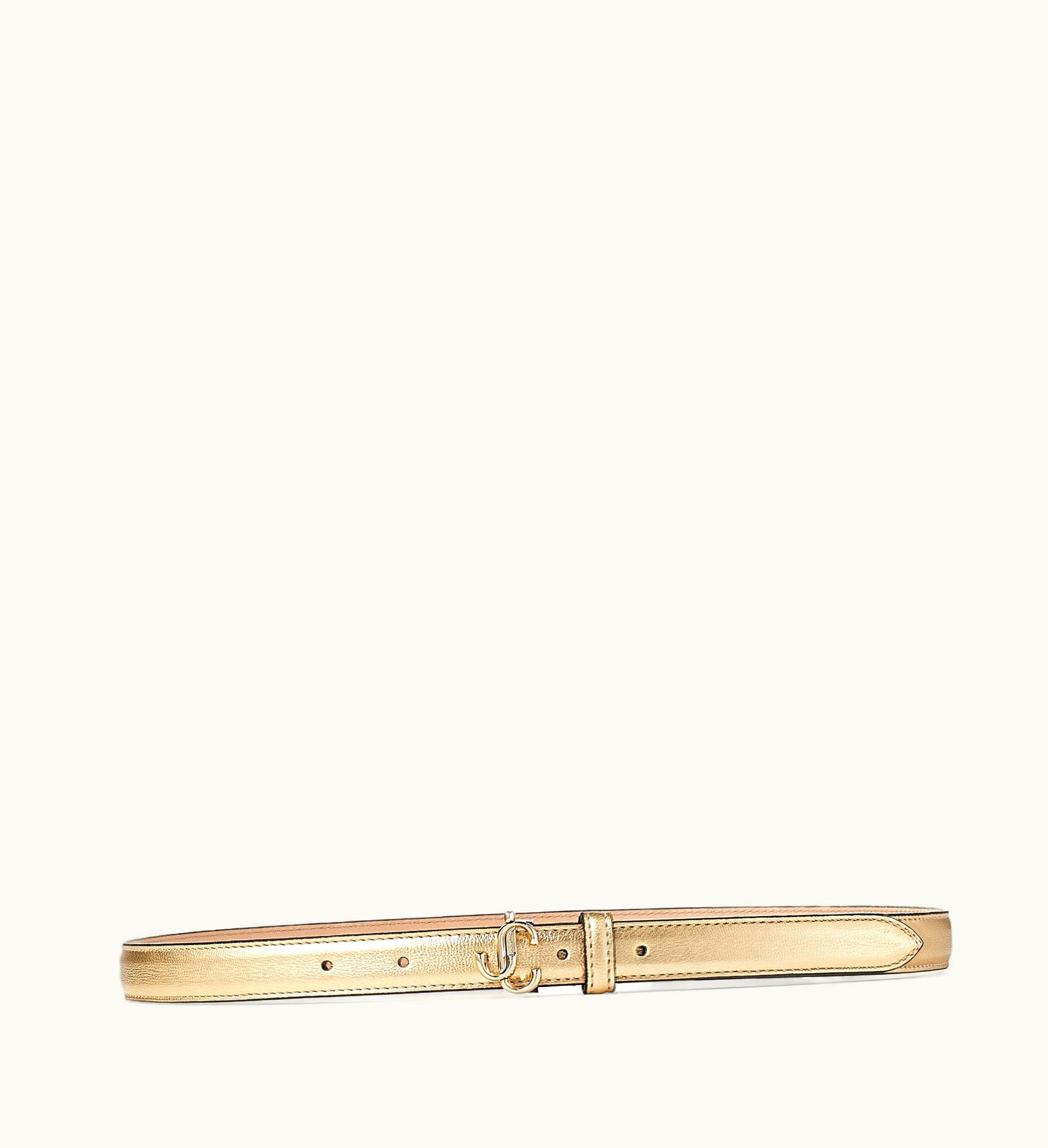 Jimmy Choo Jimmy Choo Mini Helina Gold Metallic Nappa Leather Mini Belt