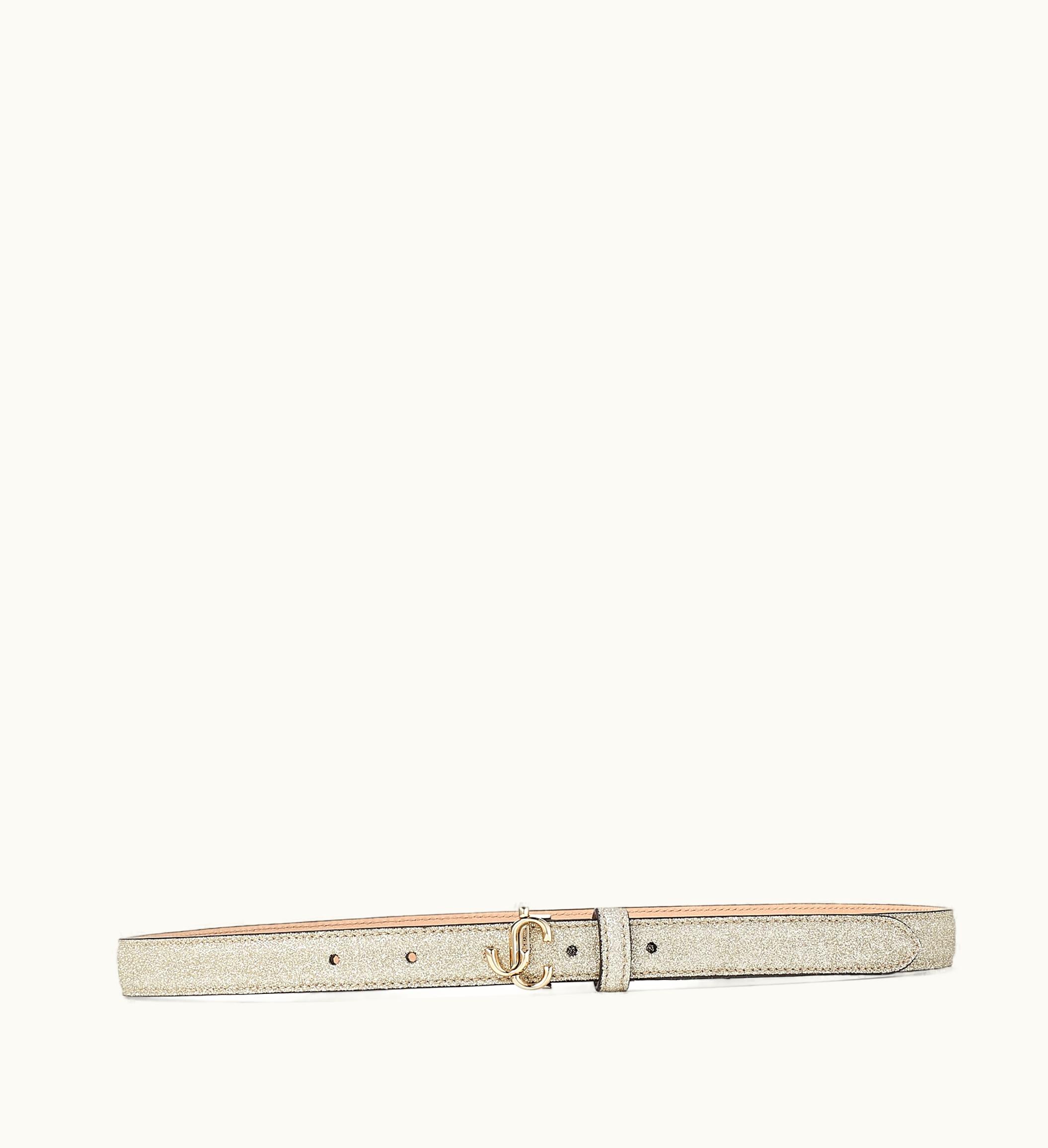 Jimmy Choo Jimmy Choo Mini Helina Platinum Ice Dusty Glitter Mini Belt
