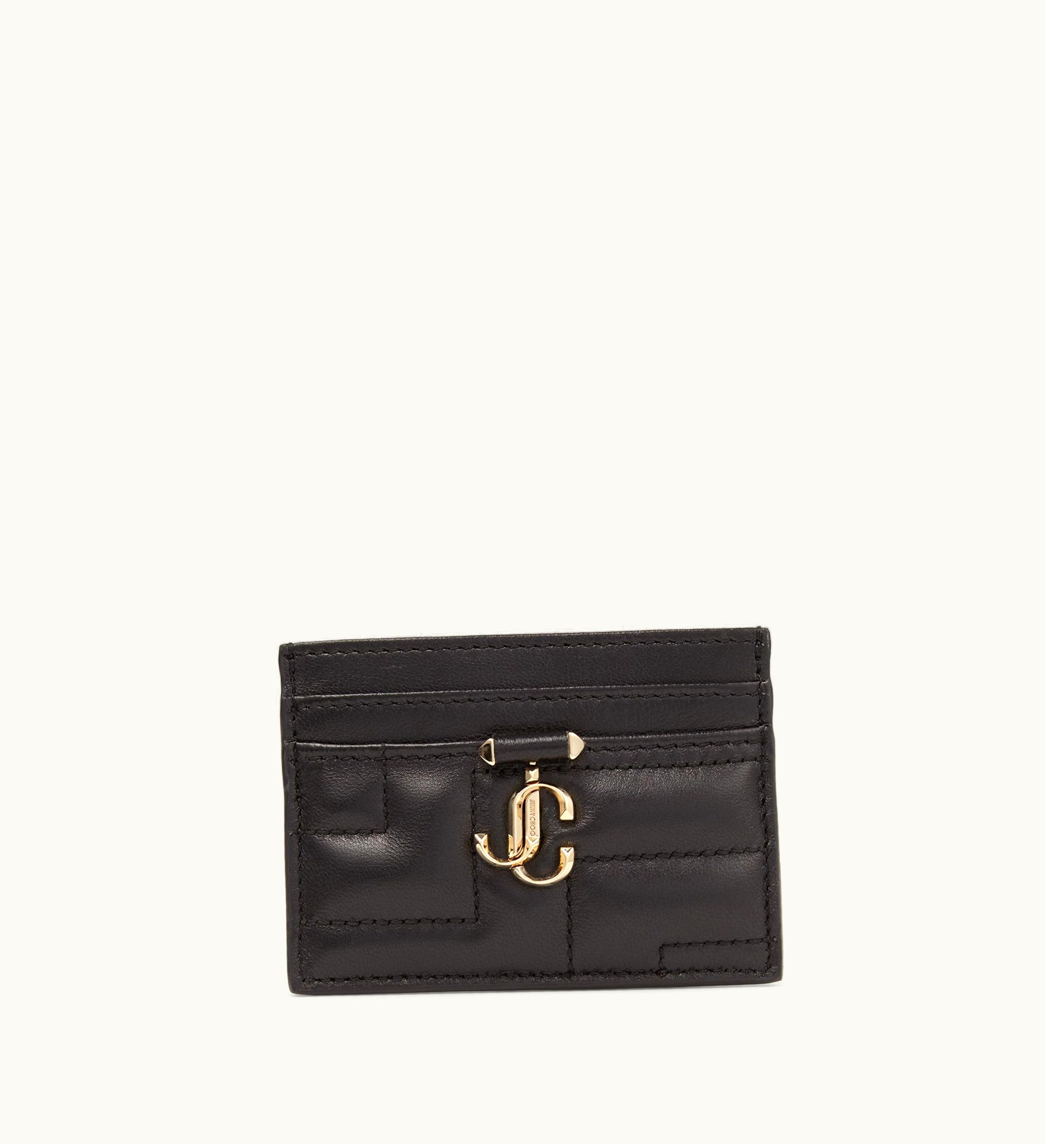 Jimmy Choo Jimmy Choo Umika Black Avenue Nappa Leather Card Holder With Jc Emblem