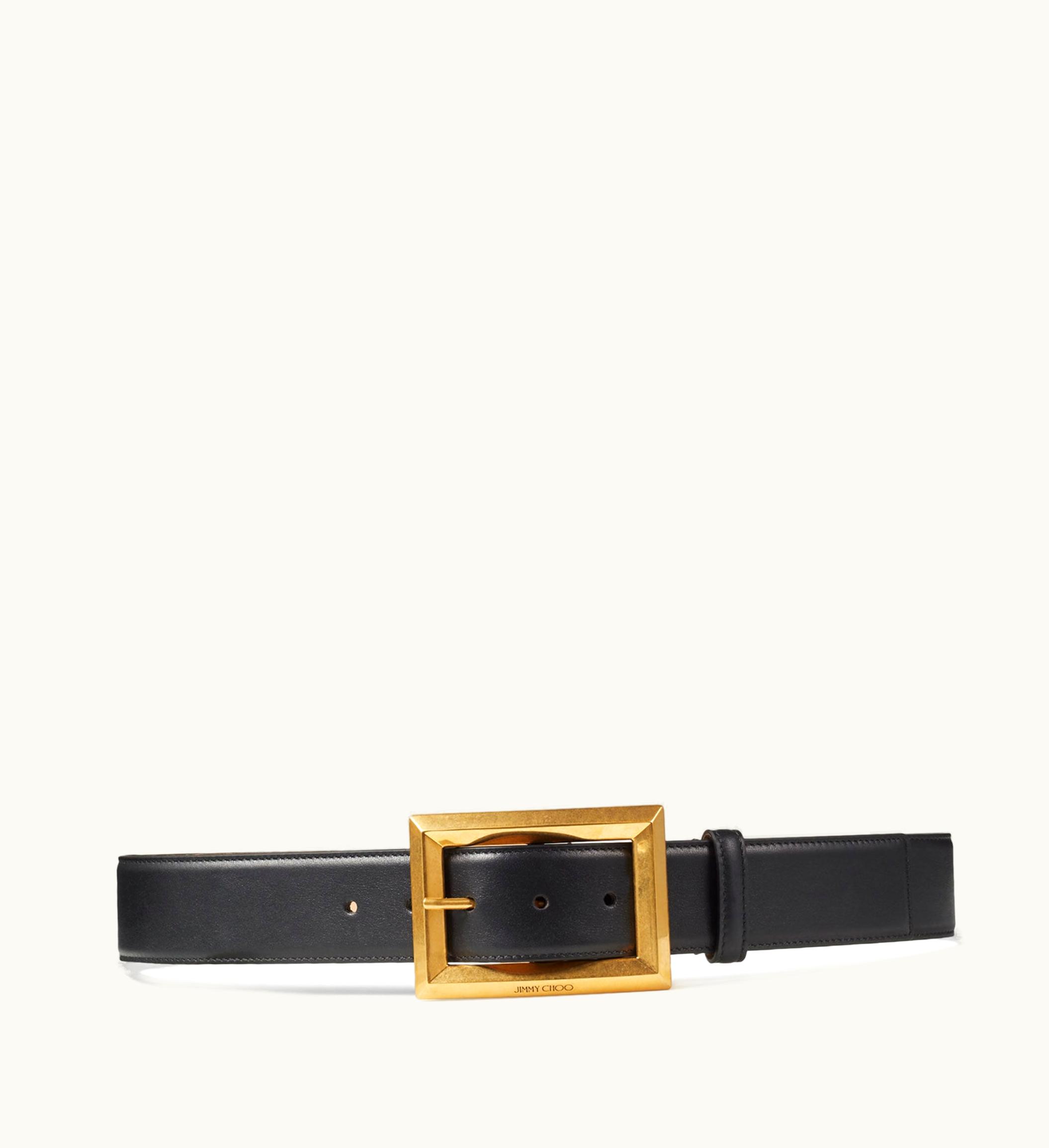 Jimmy Choo Jimmy Choo Arlie Black Calf Leather Belt