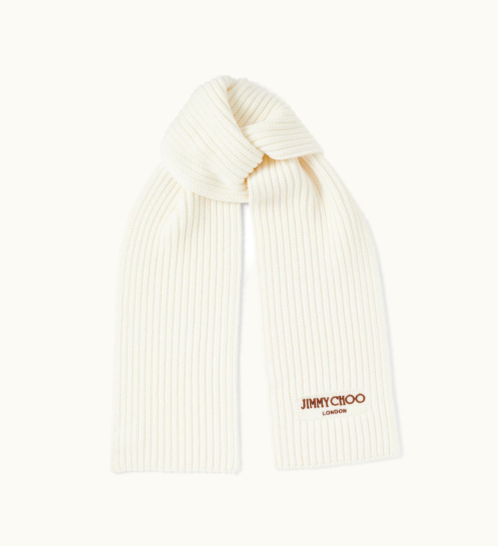 Jimmy Choo Jimmy Choo Yukiko Latte Cashwool Knit Scarf