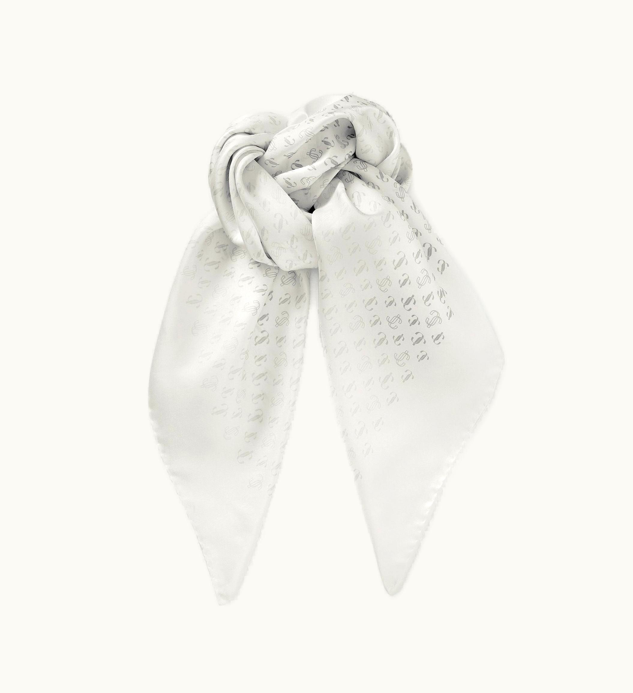 Jimmy Choo Jimmy Choo Reta Latte Jc Monogram Printed Silk Foulard