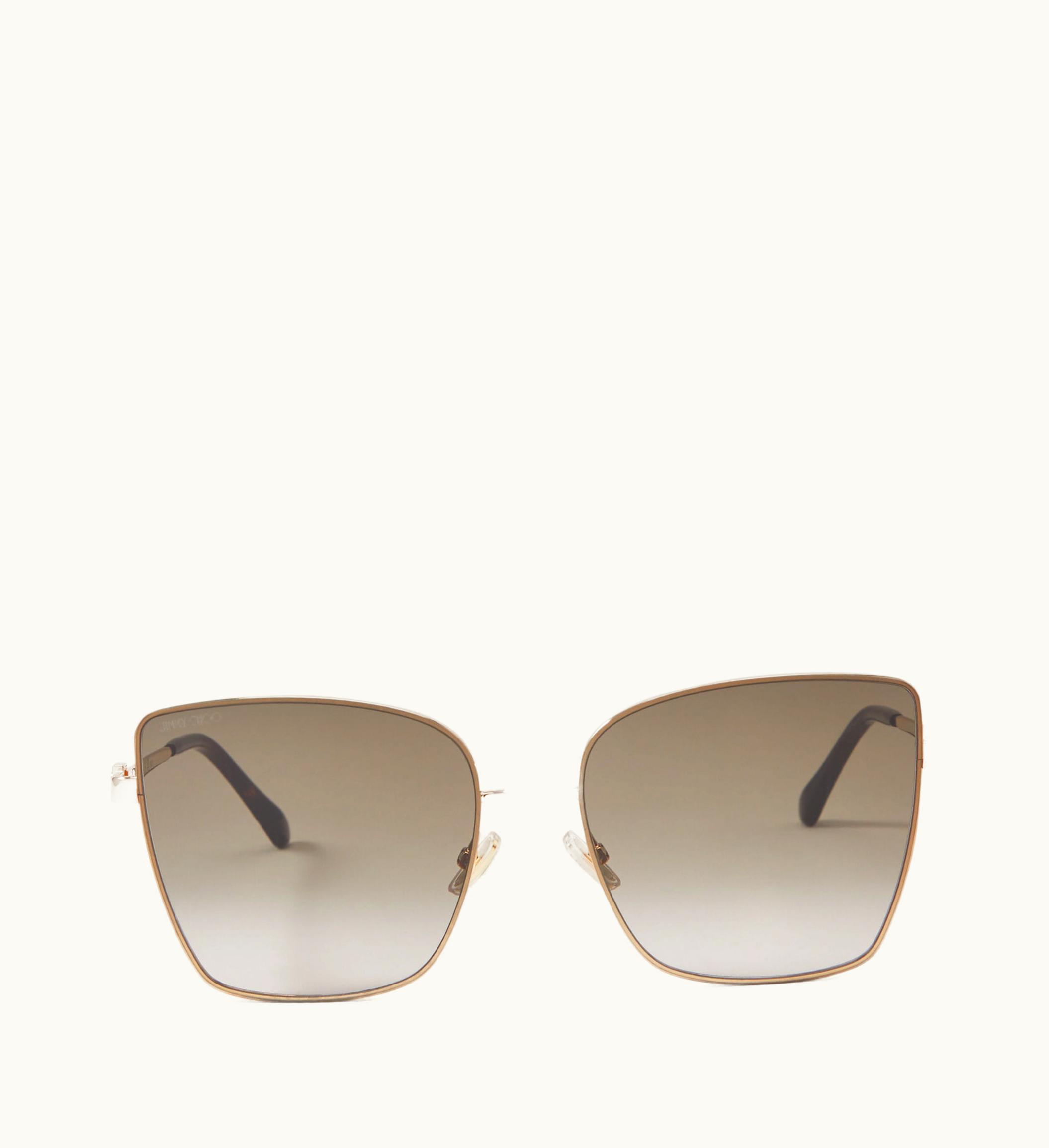 Jimmy Choo Jimmy Choo Vella Rose Gold And Havana Square Frame Sunglasses With Jc Emblem