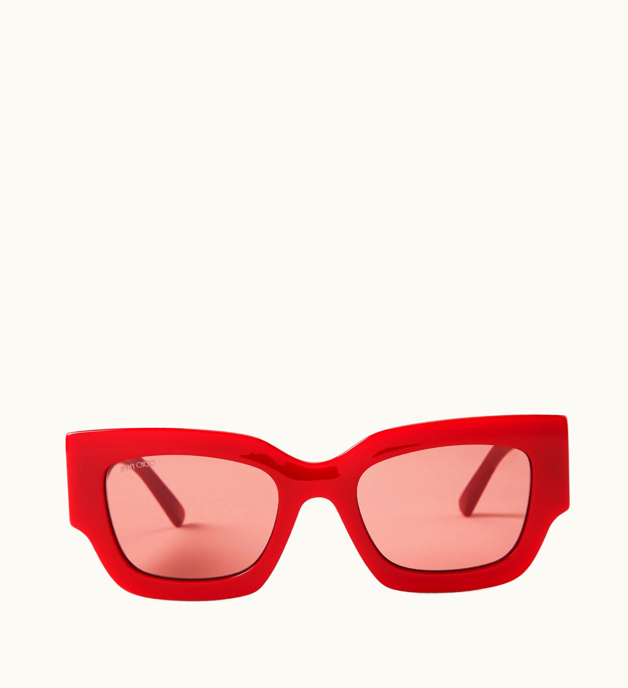 Jimmy Choo Jimmy Choo Nena Burgundy Square Frame Sunglasses With Jc Emblem