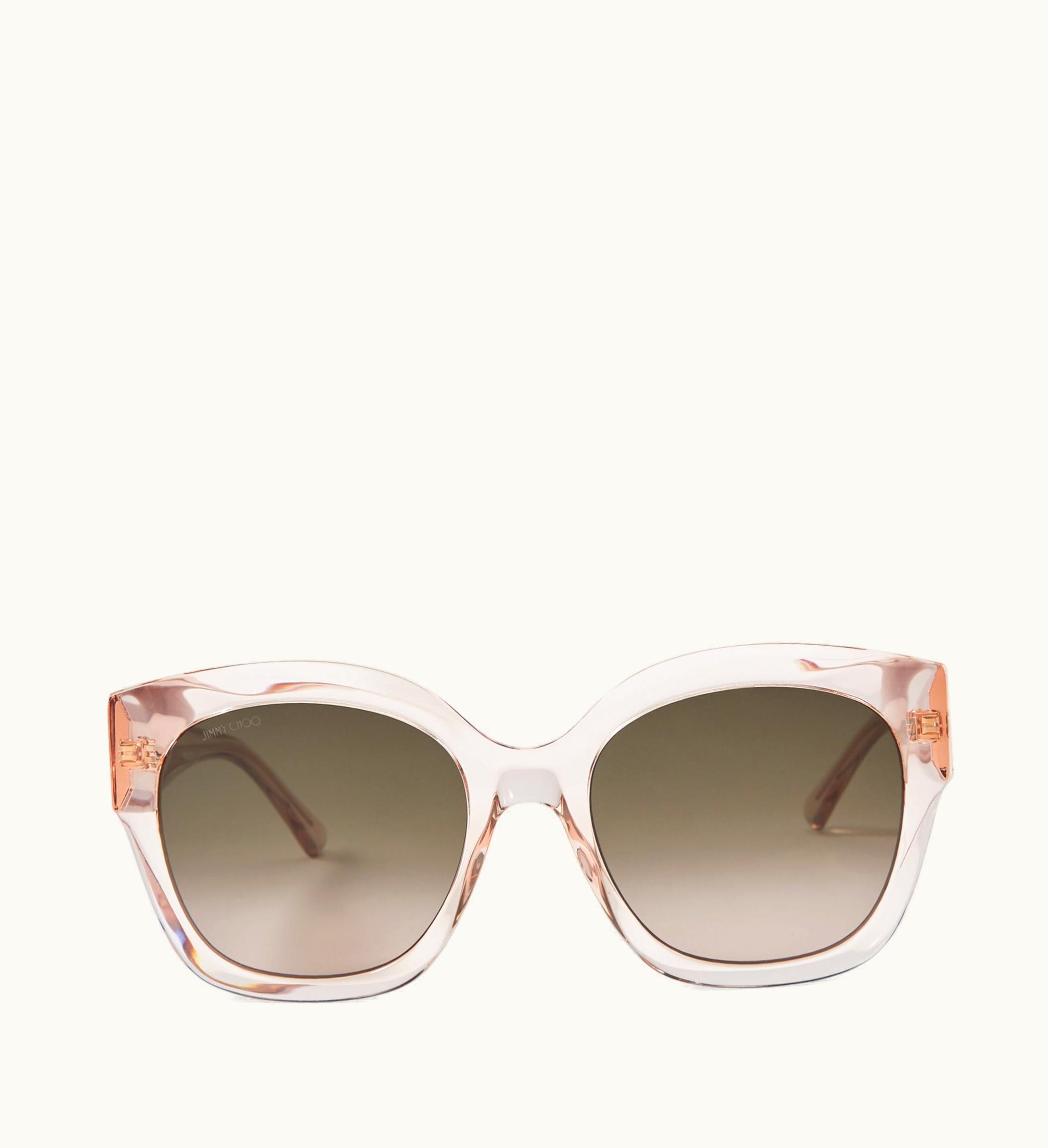 Jimmy Choo Jimmy Choo Leela Nude Square Frame Sunglasses With Glitter