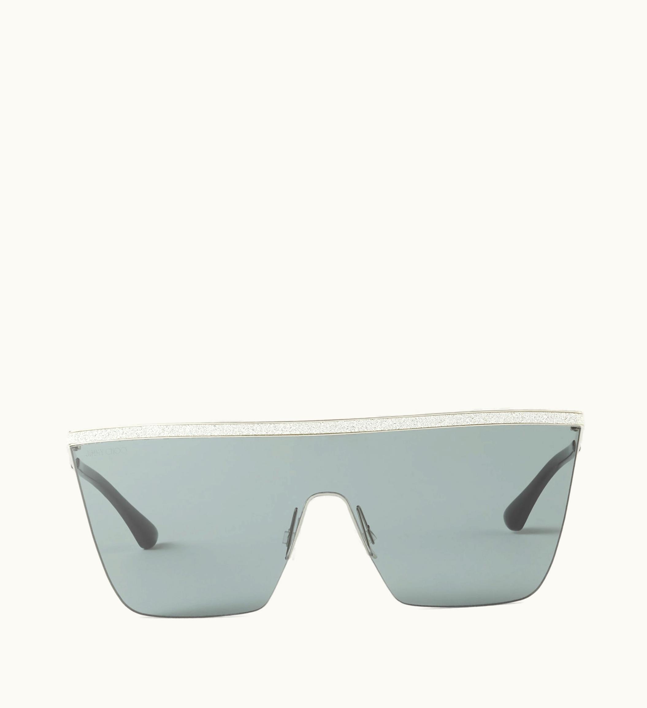 Jimmy Choo Jimmy Choo Leah Black Mask-Frame Sunglasses With Glitter