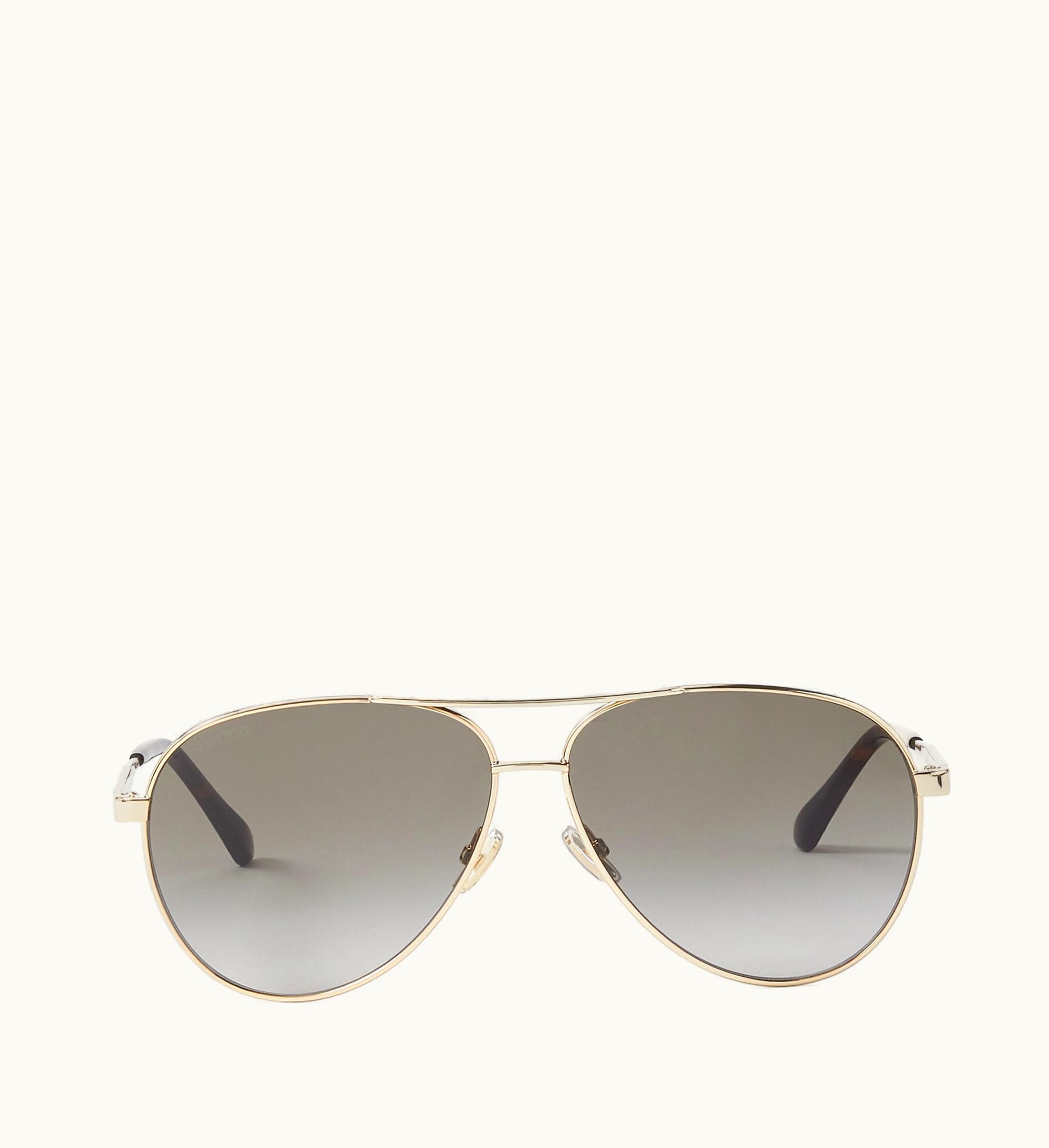 Jimmy Choo Jimmy Choo Jimena Rose Gold And Havana Aviator Sunglasses With Swarovski Crystals