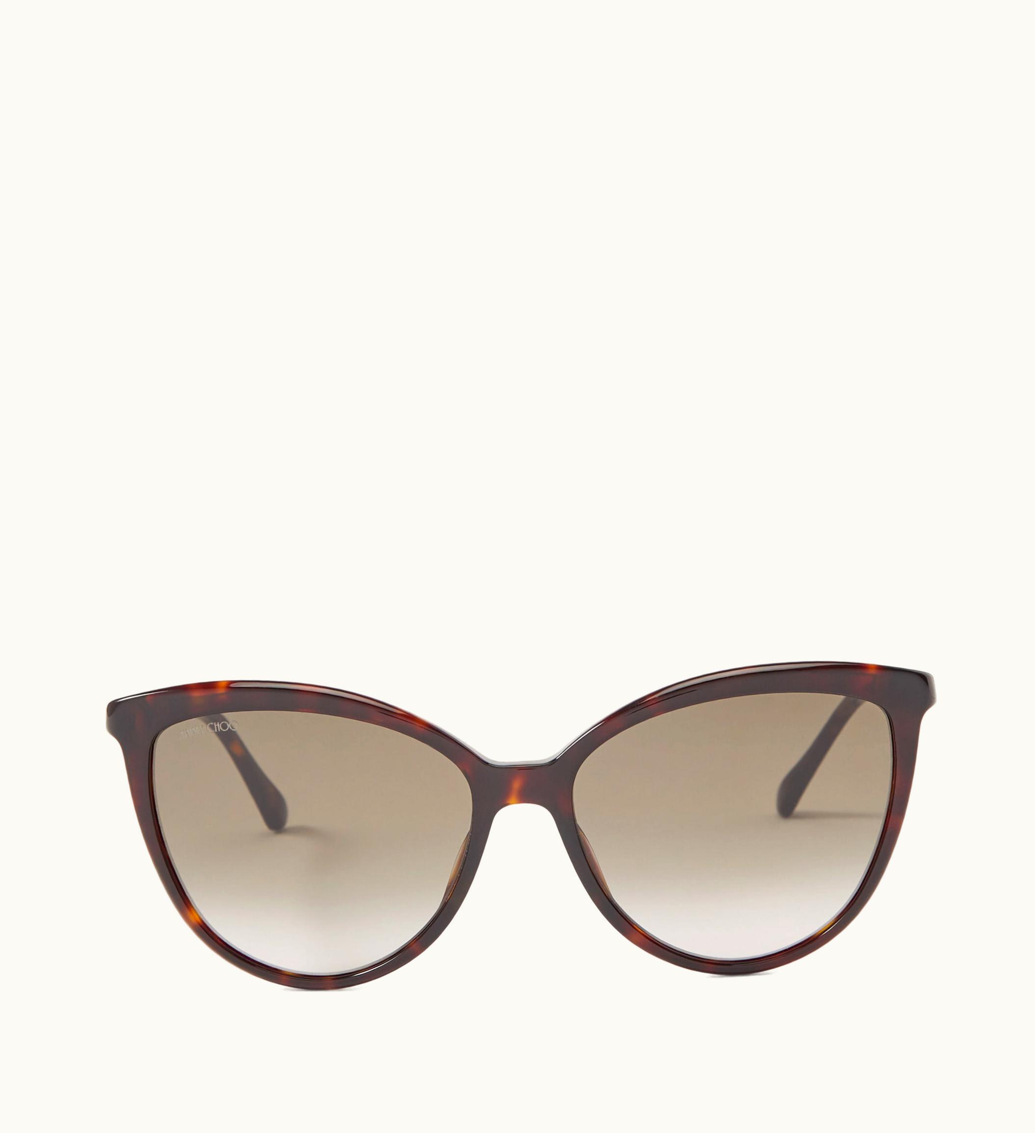 Jimmy Choo Jimmy Choo Belinda Brown Havana Cat Eye Sunglasses With Swarovski Crystals