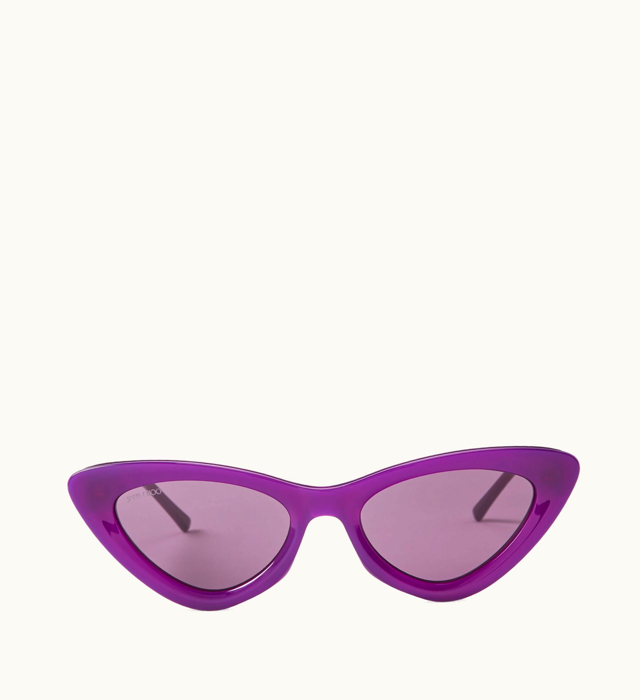 Jimmy Choo Jimmy Choo Addy Opal Violet Cat Eye Sunglasses With Glitter