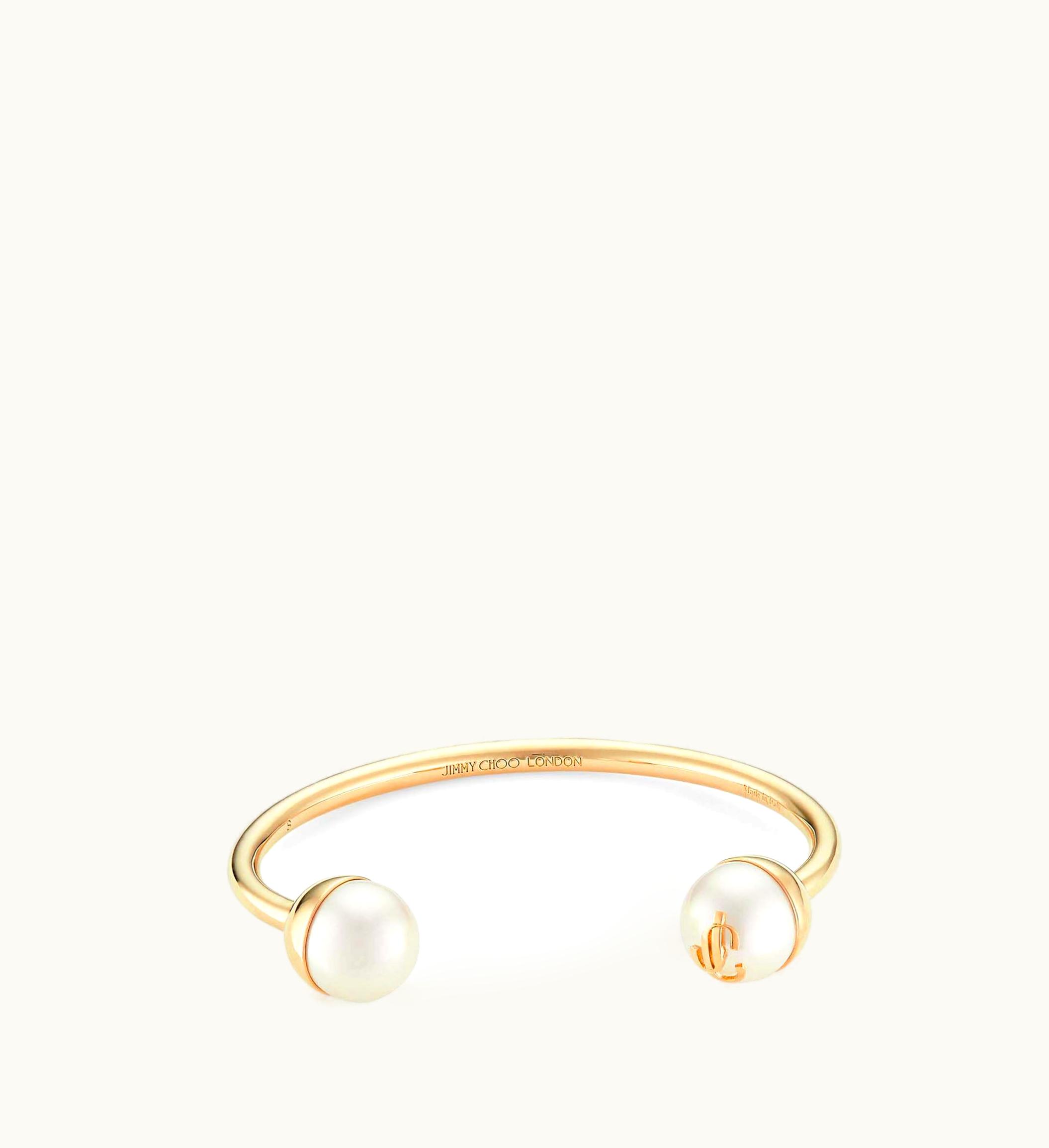 Jimmy Choo Jimmy Choo Jc Pearl Cuff Gold-Finish Metal Cuff Bracelet With Pearls