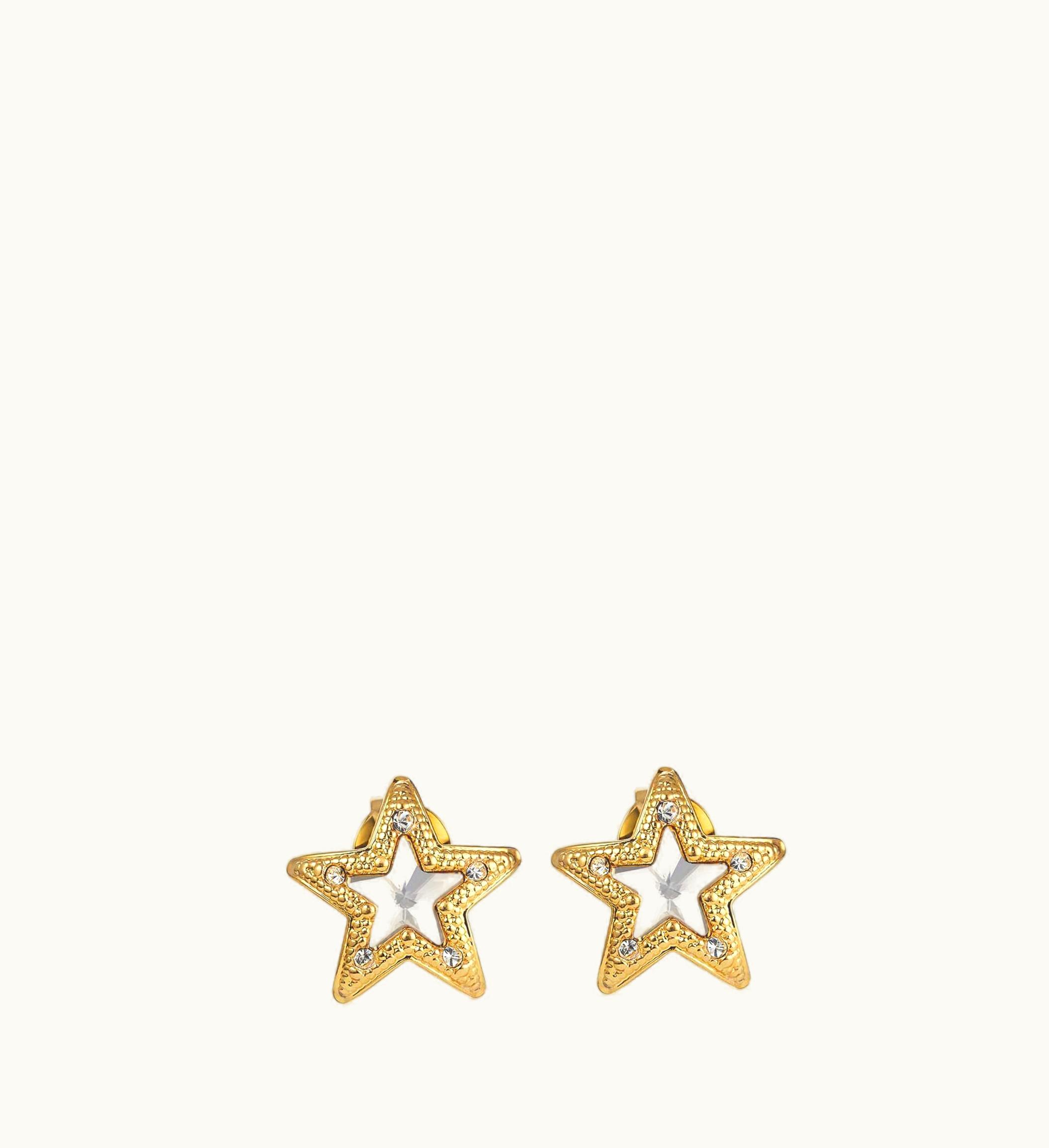 Jimmy Choo Jimmy Choo Jc Star Studs Gold-Finish Metal Jc Star Stud Earrings With Swarovski Crystals