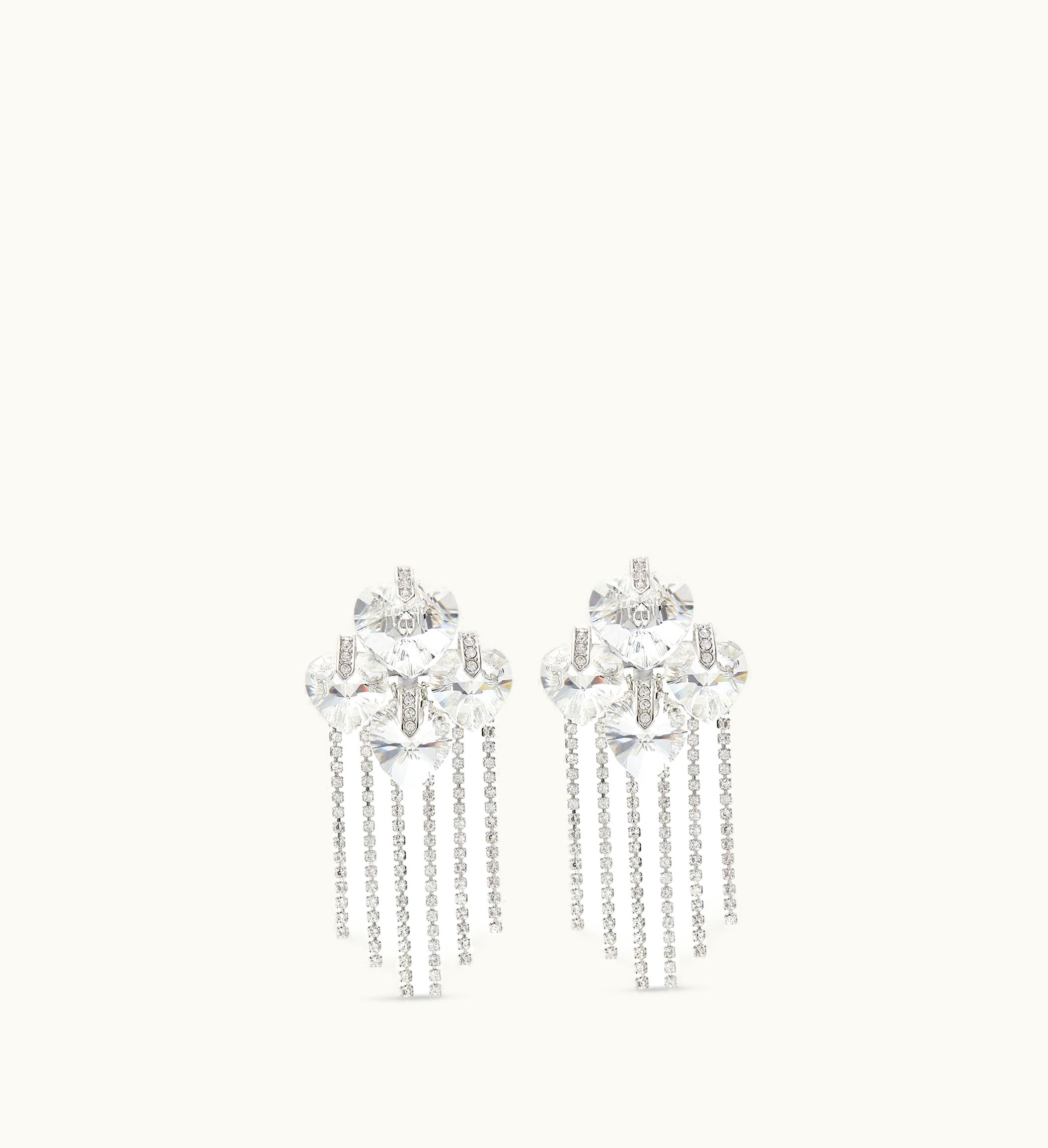 Jimmy Choo Jimmy Choo Heart Drop Earring Silver-Finish Heart Drop Earrings With Crystals