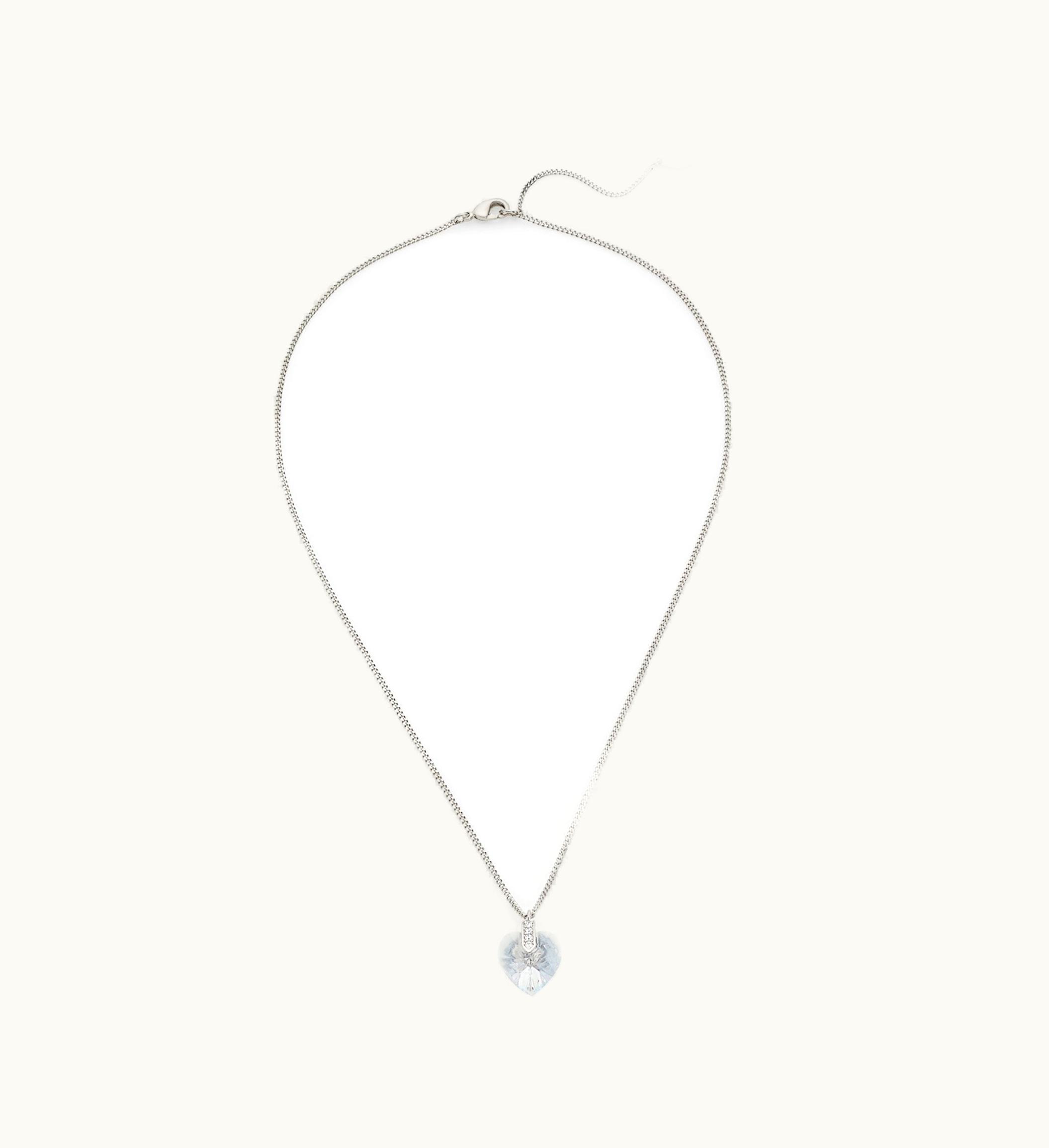 Jimmy Choo Jimmy Choo Heart Necklace Silver-Finish Heart Necklace With Crystals