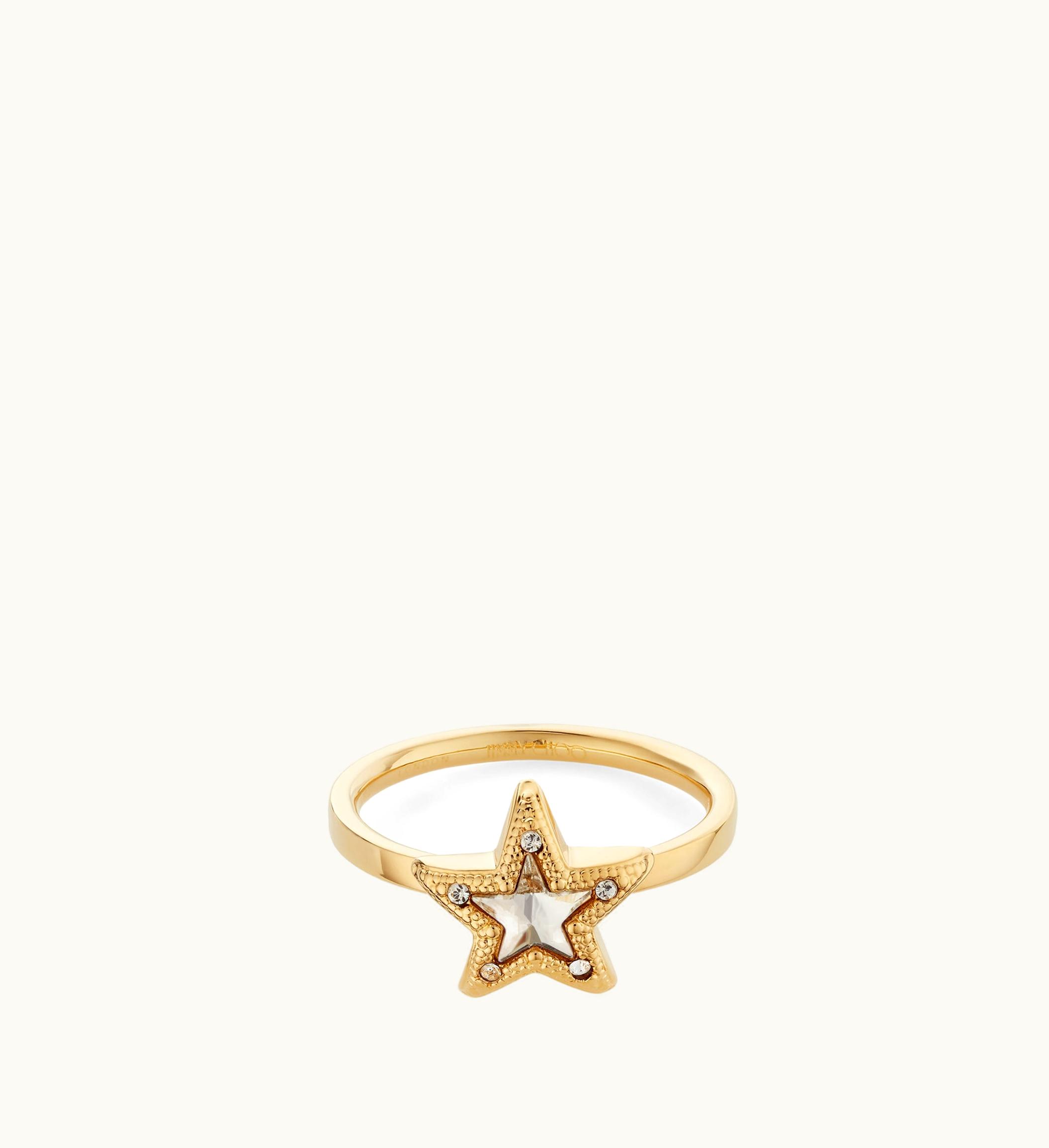 Jimmy Choo Jimmy Choo Jc Star Ring Gold-Finish Metal Star Ring With Swarovski Crystals