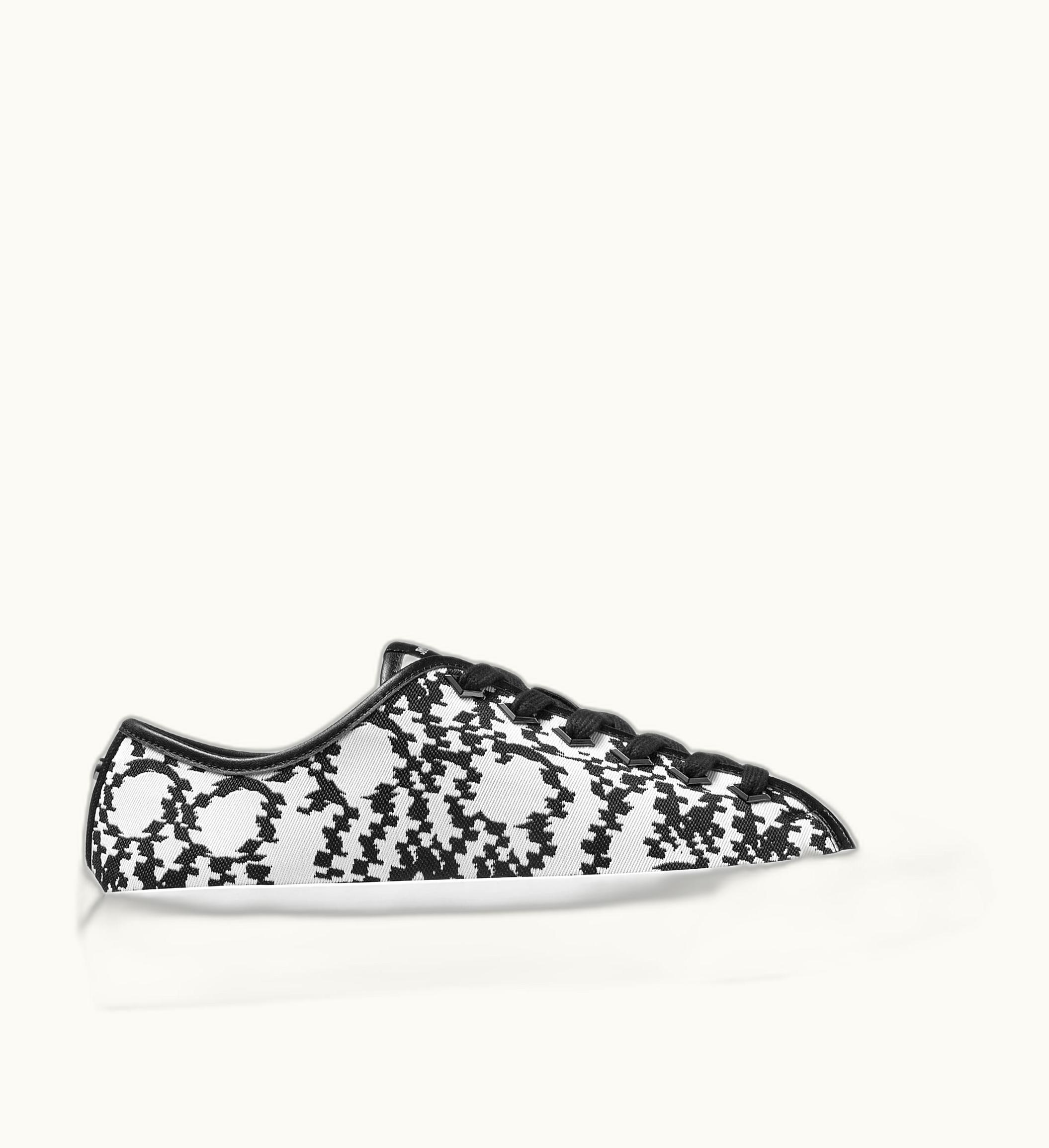 Jimmy Choo Palma / M Black And White Distorted Jimmy Choo Jaquard Fabric Low-Top Trainers