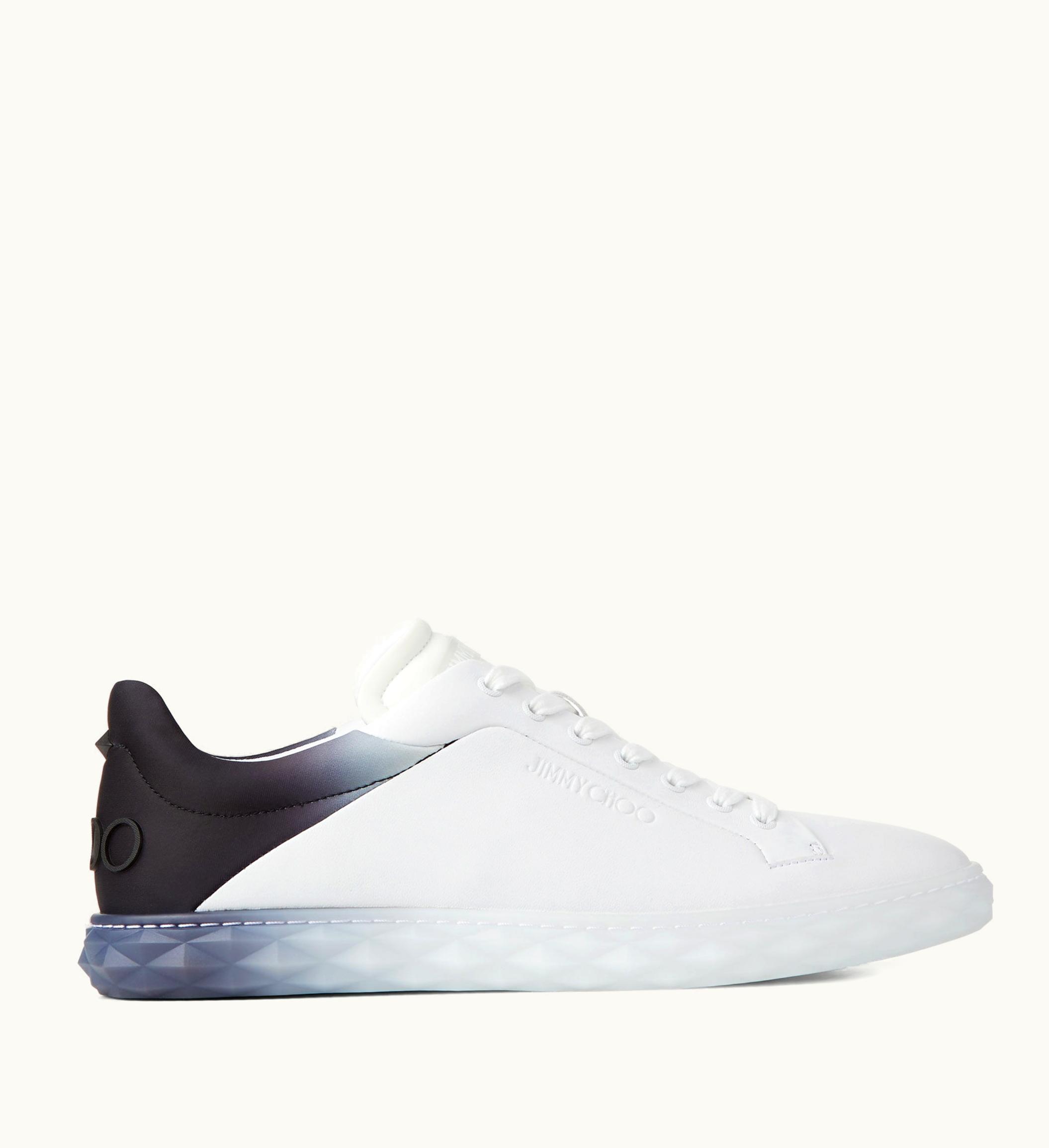 Jimmy Choo Jimmy Choo Diamond Light / M II White And Black Leather Mix Low-Top Trainers