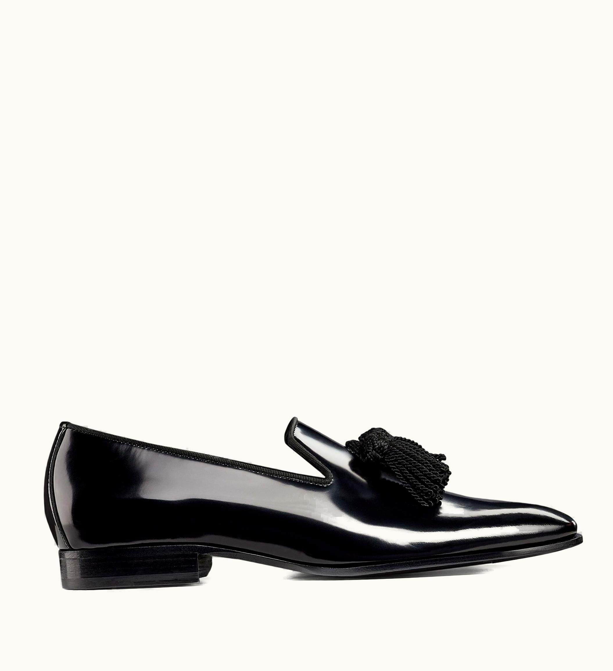 Jimmy Choo Jimmy Choo Foxley / M Black Soft Shiny Calf Leather Loafers