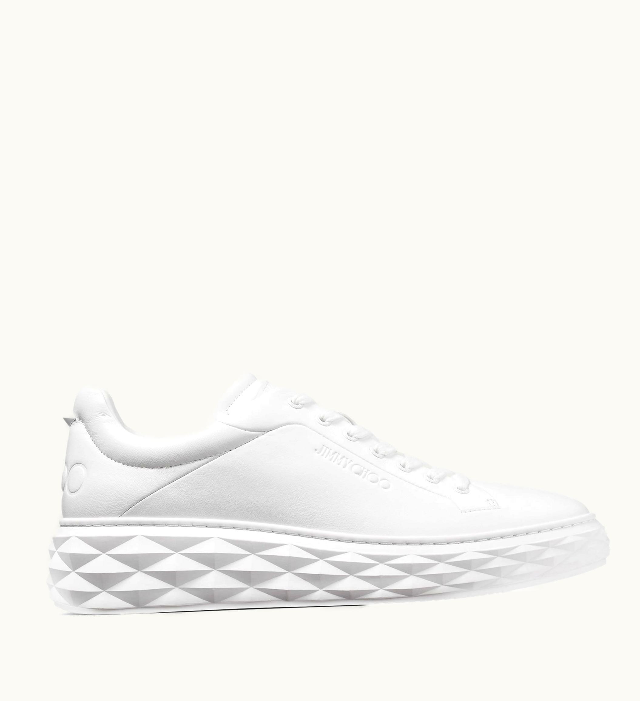 Jimmy Choo Jimmy Choo Diamond Maxi / M II White Nappa Leather Platform Trainers