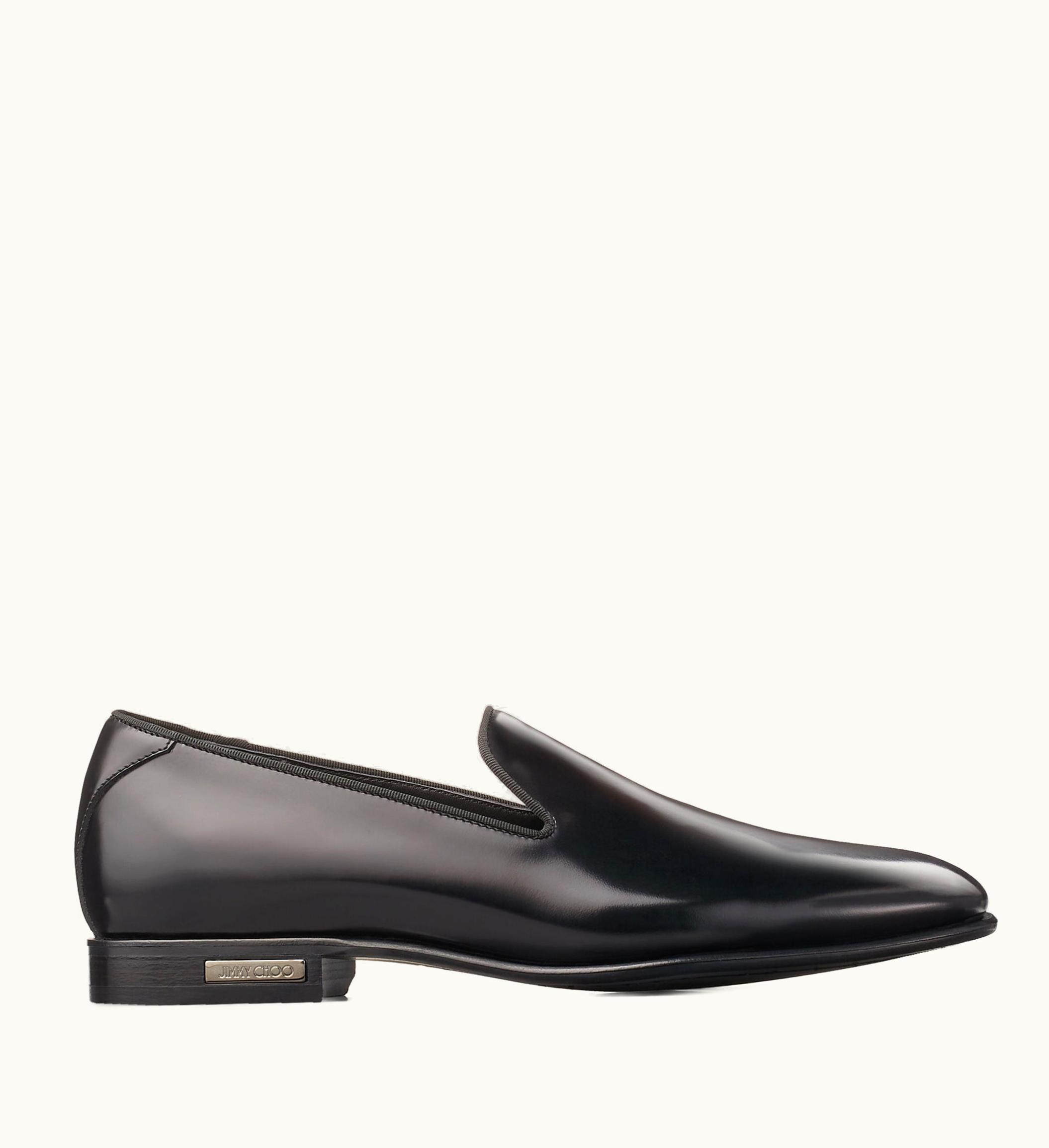 Jimmy Choo Jimmy Choo Thame Black Shiny Calf Leather Slipper