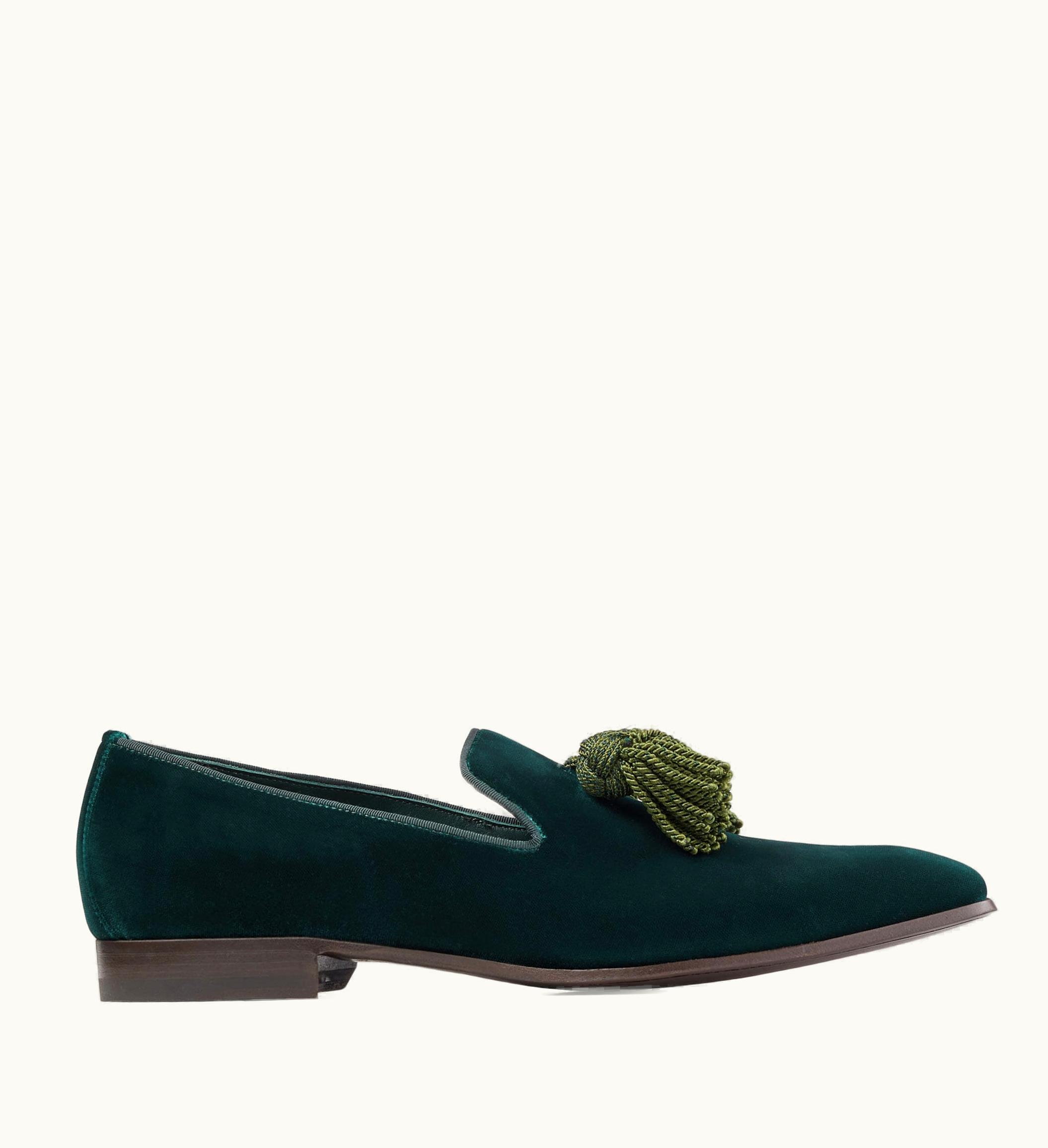 Jimmy Choo Jimmy Choo Foxley / M Dark Green Velvet Slippers