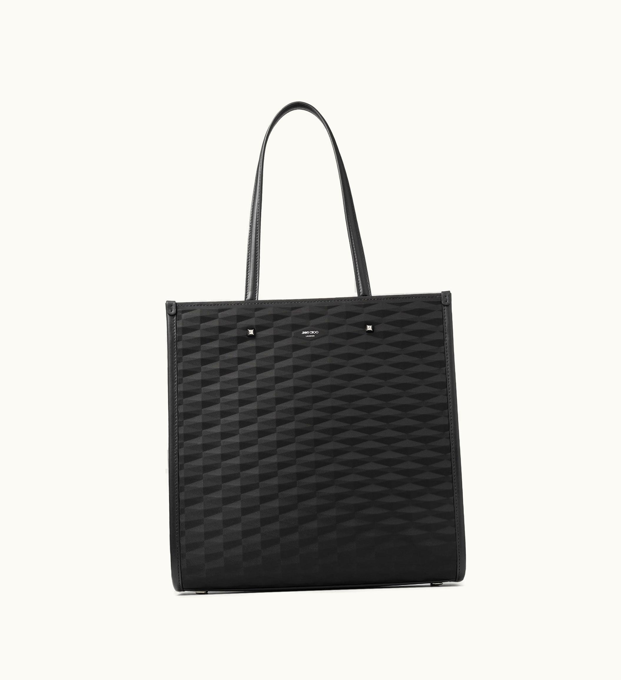 Jimmy Choo Jimmy Choo Diamond Tote / M Black Diamond Embossed Nylon Tote Bag