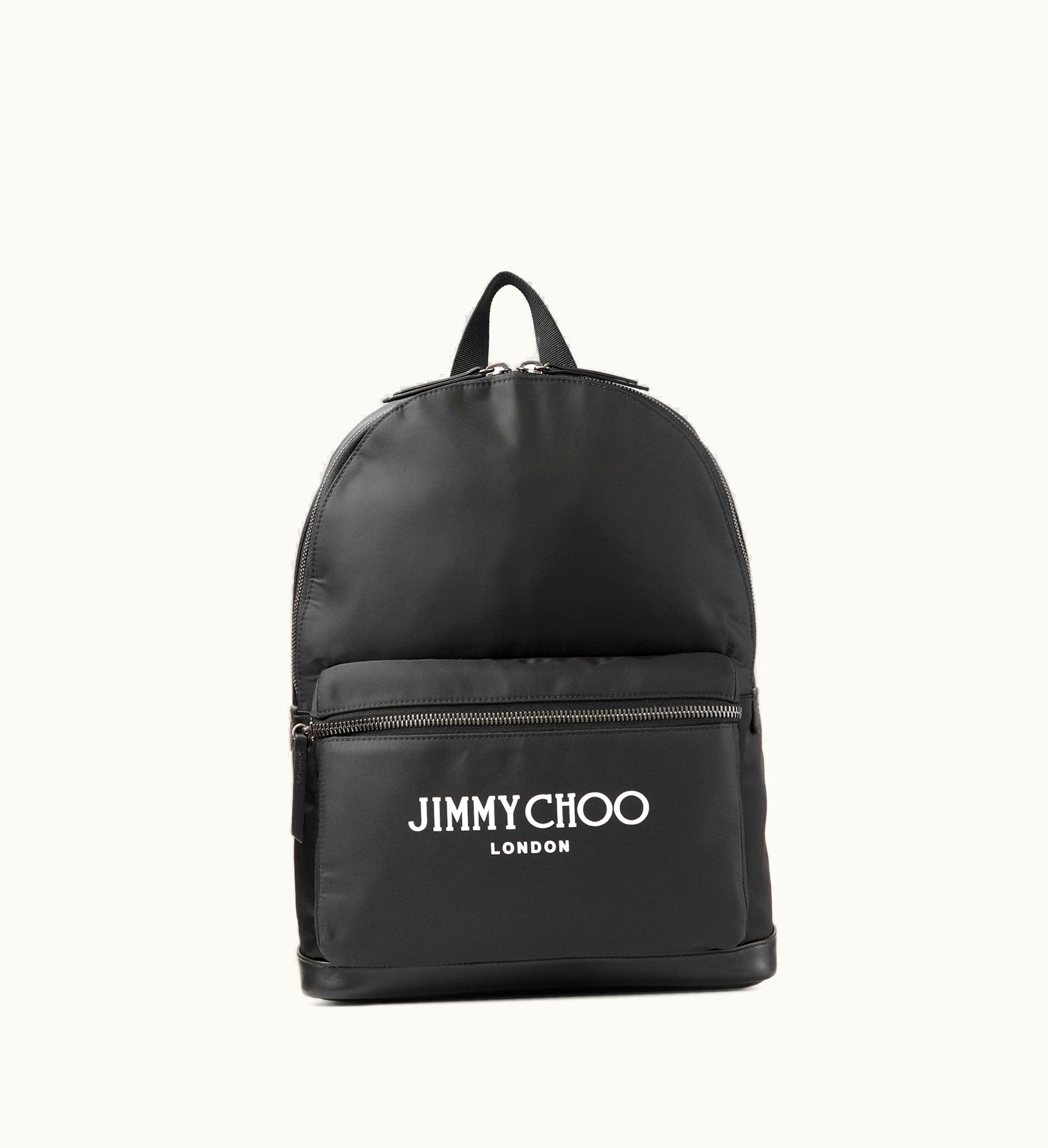 Jimmy Choo Wilmer Black Nylon Backpack With Jimmy Choo Logo