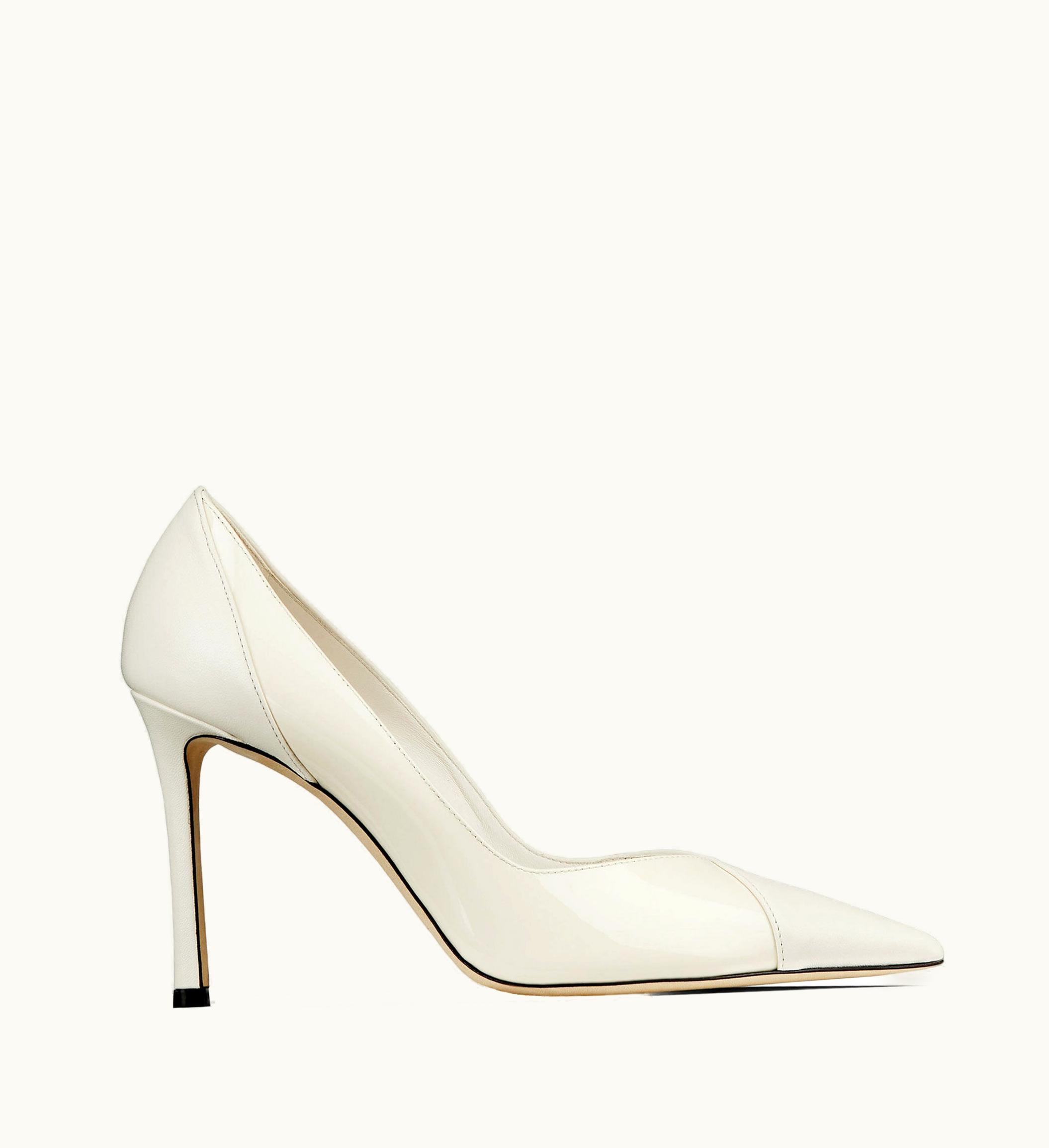 Jimmy Choo Jimmy Choo Cass 95 Latte Nappa And Patent Leather Pumps