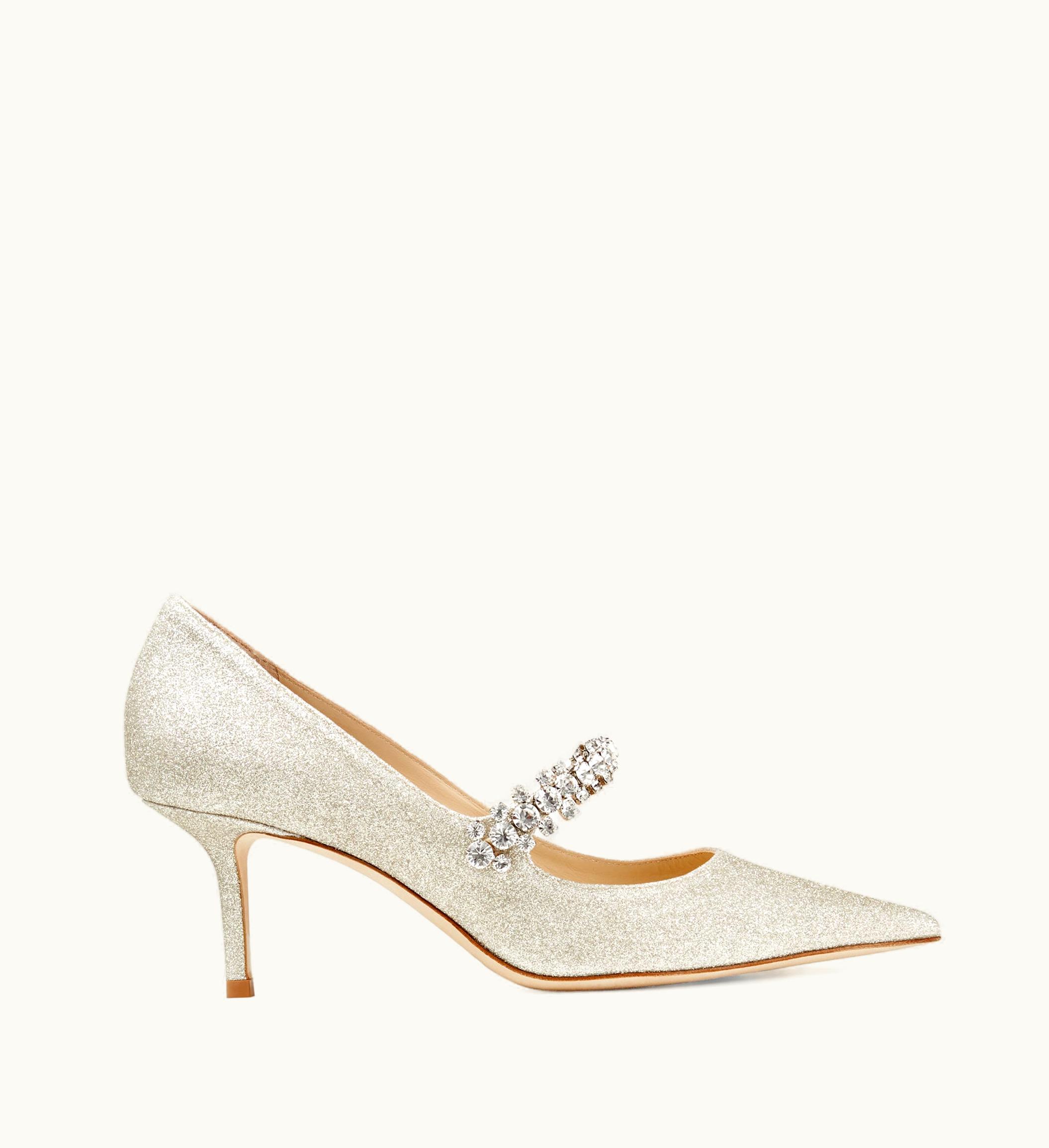 Jimmy Choo Jimmy Choo Bing Pump 65 Platinum Ice Dusty Glitter Pumps With Crystals
