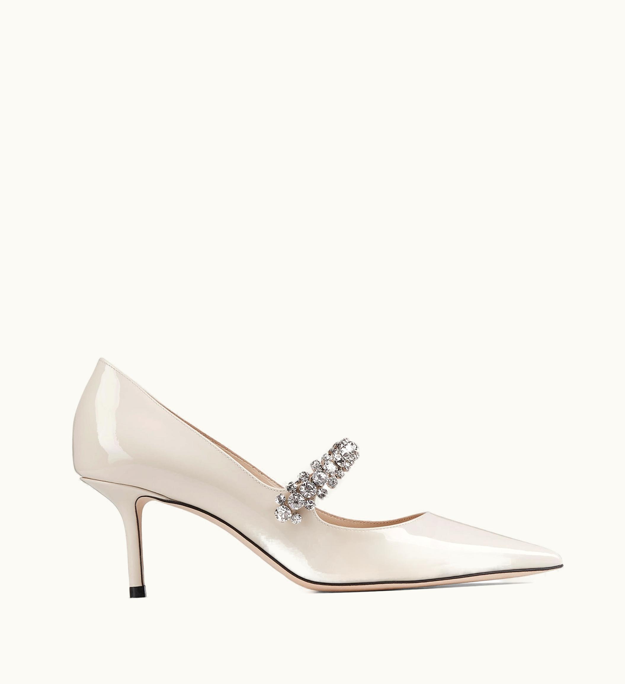 Jimmy Choo Jimmy Choo Bing Pump 65 Linen Patent Leather Pumps With Crystals
