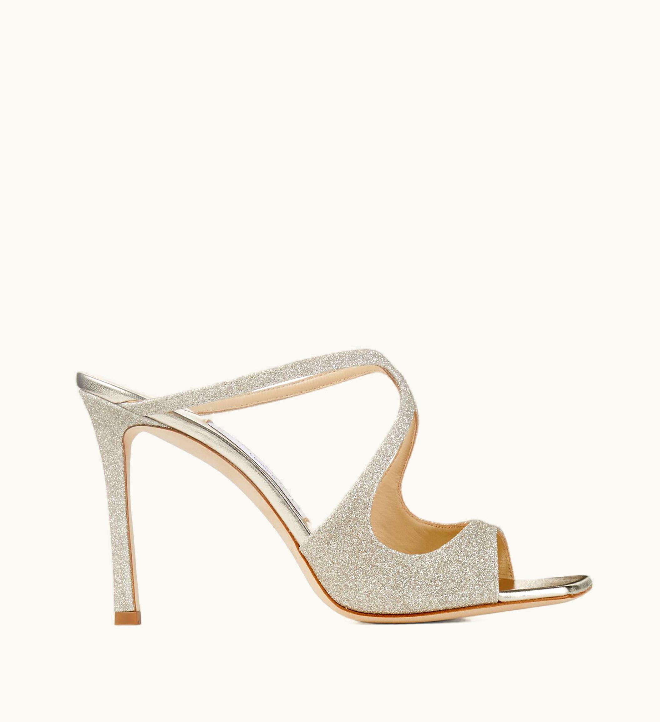 Jimmy Choo Jimmy Choo Anise 95 Platinum Ice Dusty Glitter Mules