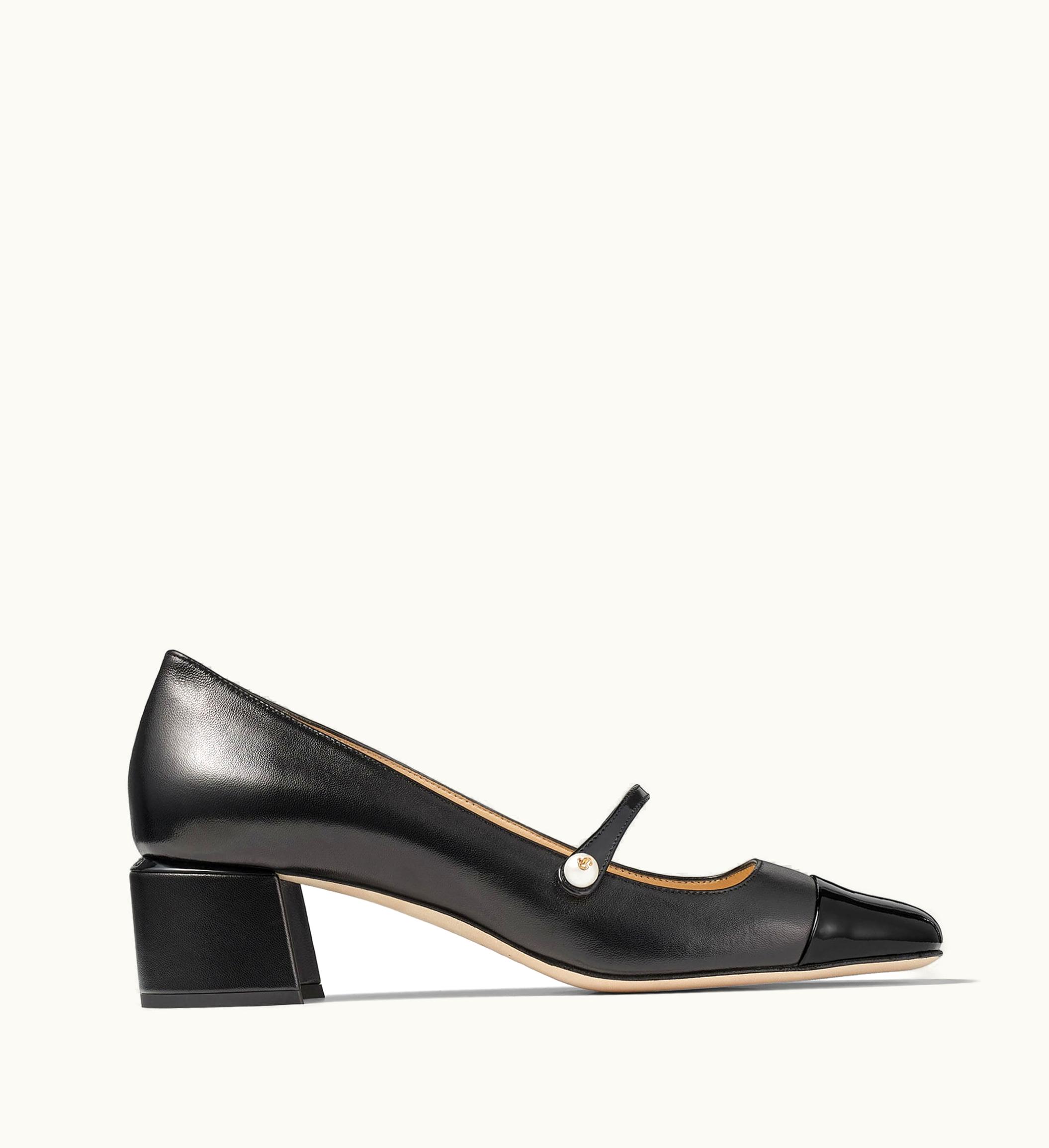 Jimmy Choo Jimmy Choo Elisa 45 Black Nappa And Patent Leather Pumps