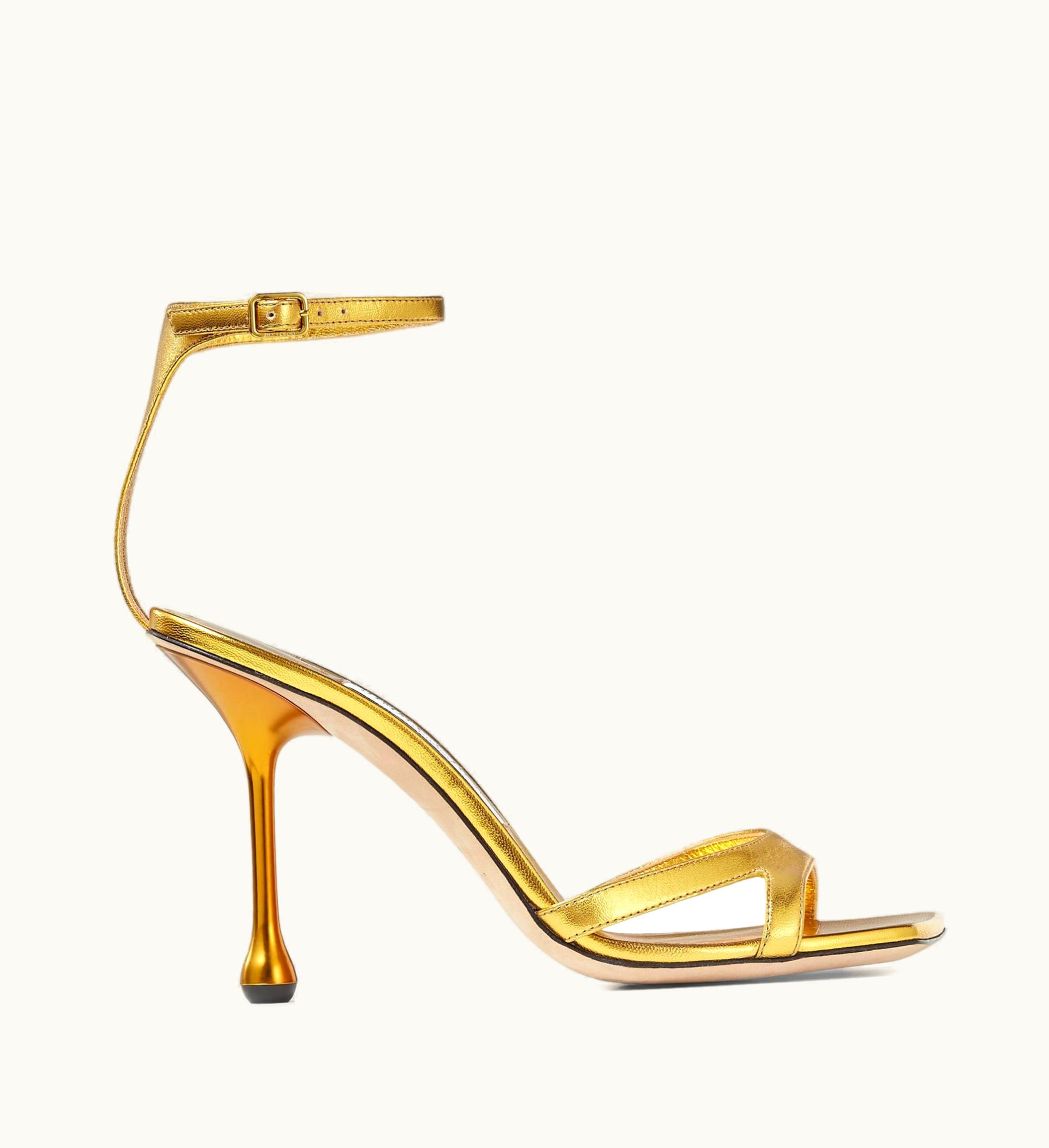 Jimmy Choo Jimmy Choo Ixia Sandal 95 Citrine Metallic Nappa Sandals