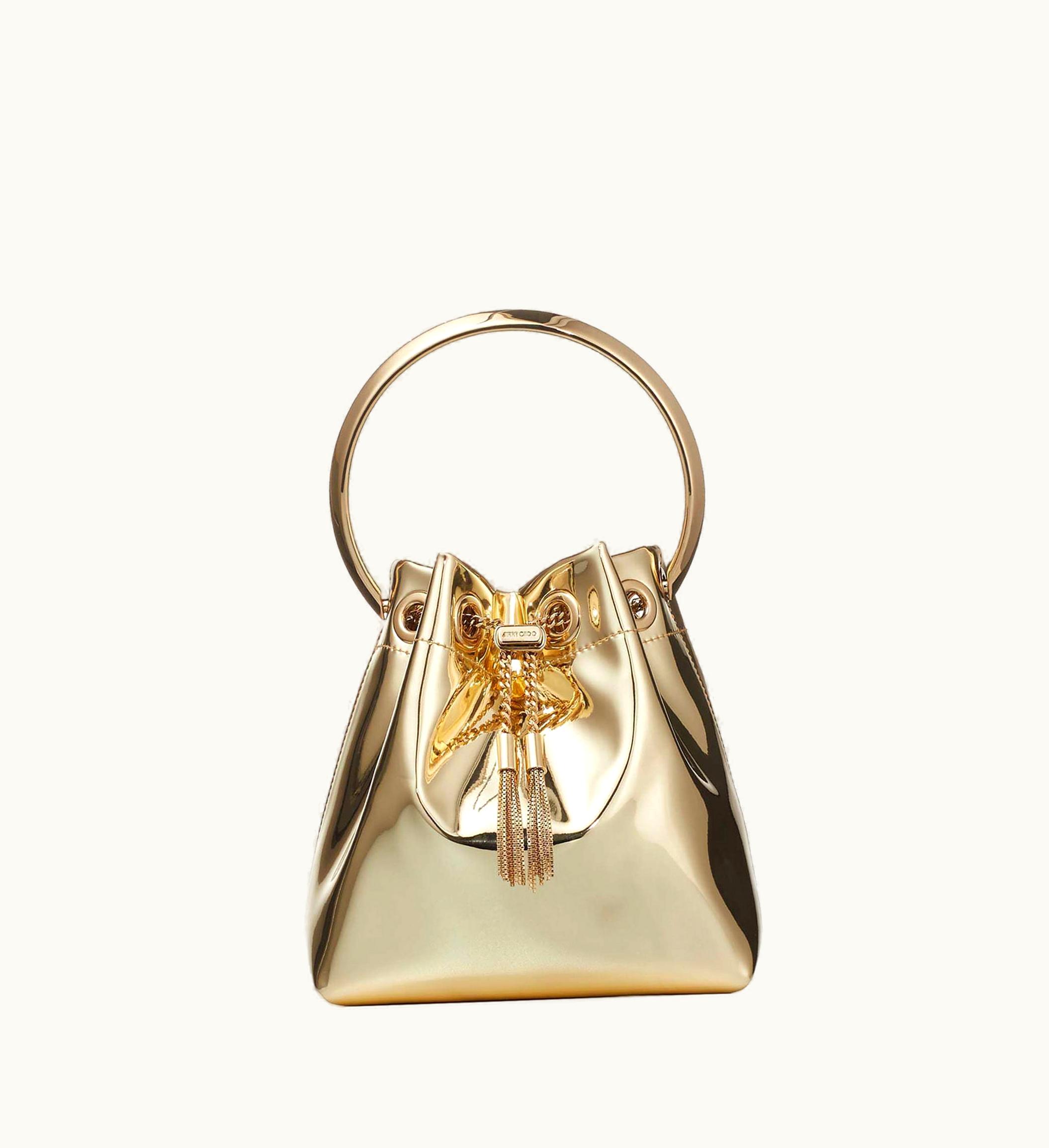 Jimmy Choo Jimmy Choo Bon Bon Gold Mirror Fabric Mini Bag With Metal Handle BONBONXVKOO0022