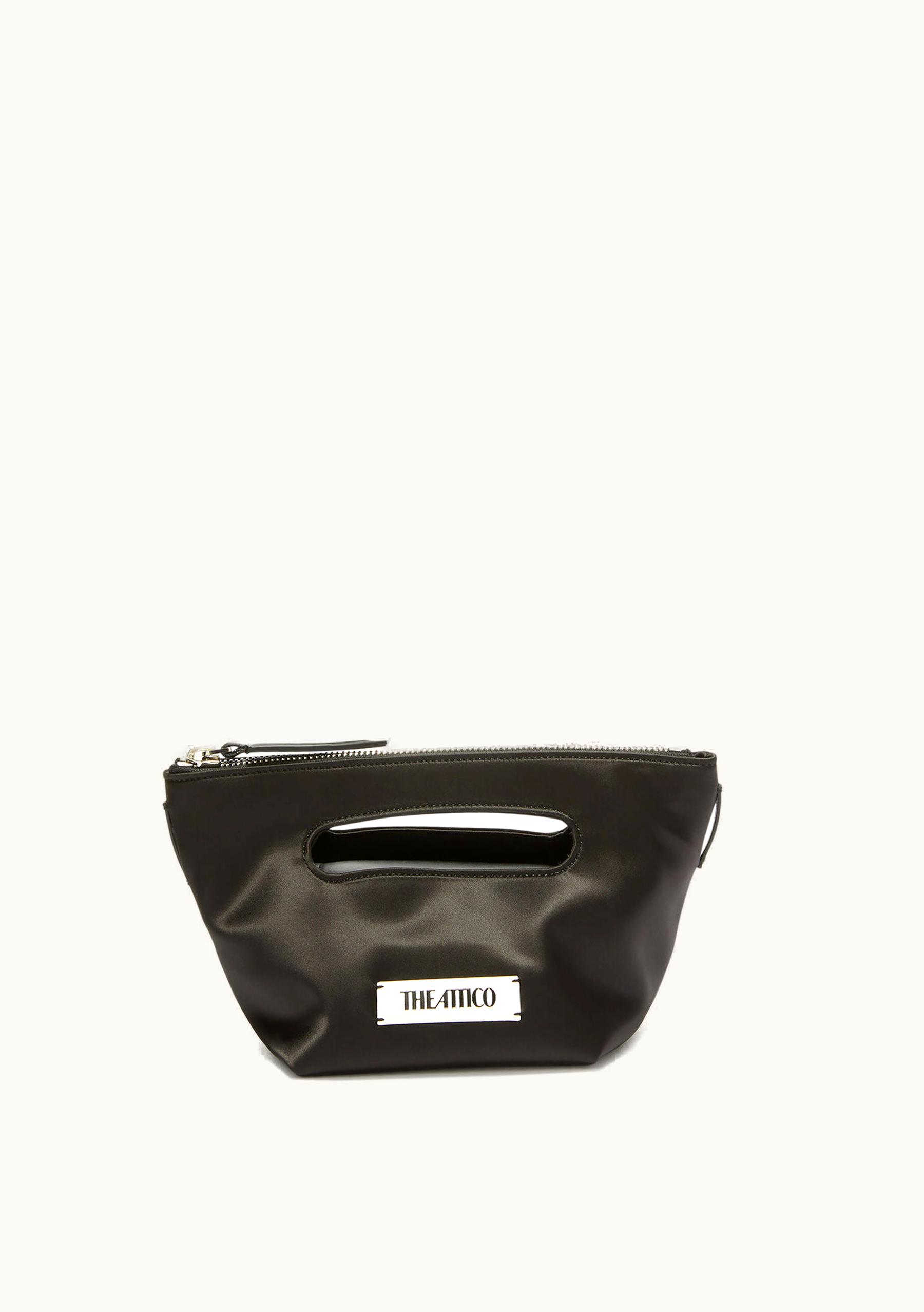 The Attico The Attico Via Dei Giardini 15 Satin Tote Bag Black