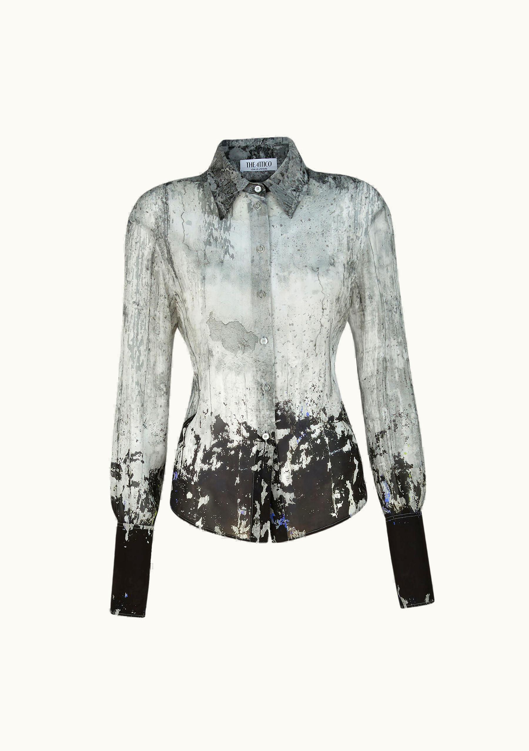 The Attico The Attico ''Lily'' Light Grey And Black Shirt