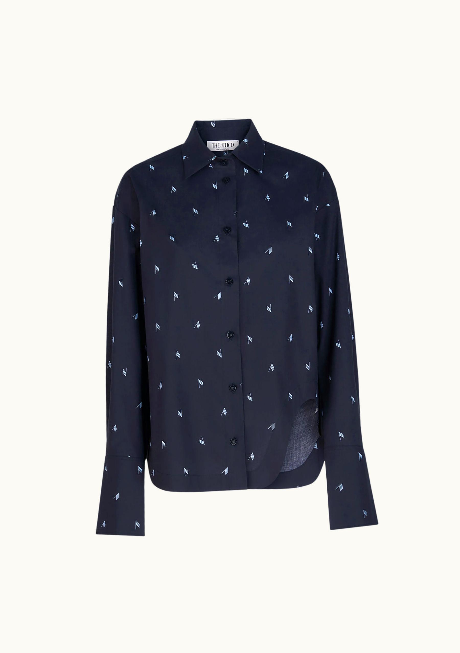 The Attico The Attico ''Eliza'' Navy Blue And Light Blue Shirt