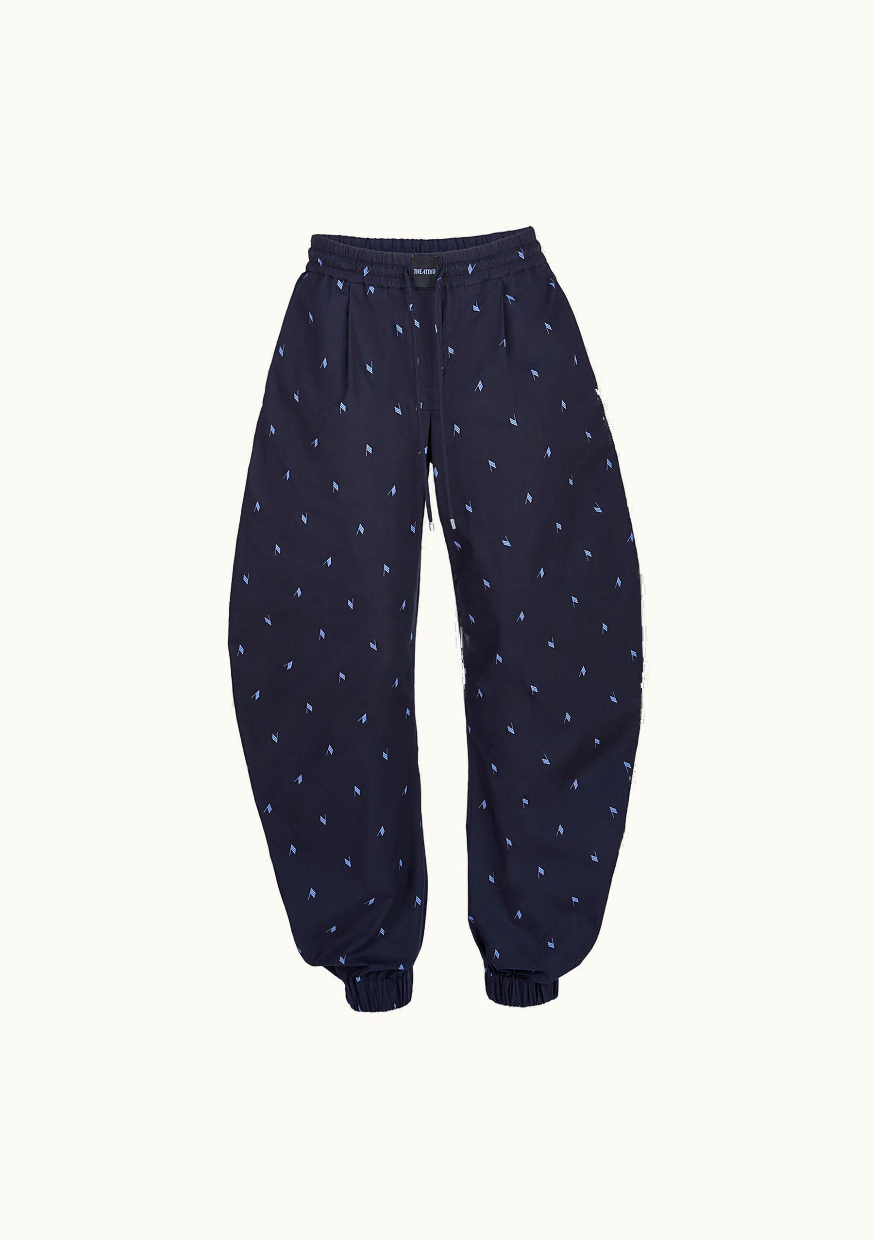 The Attico The Attico Iconic Navy Blue And Light Blue Popeline Wide-Leg Pants