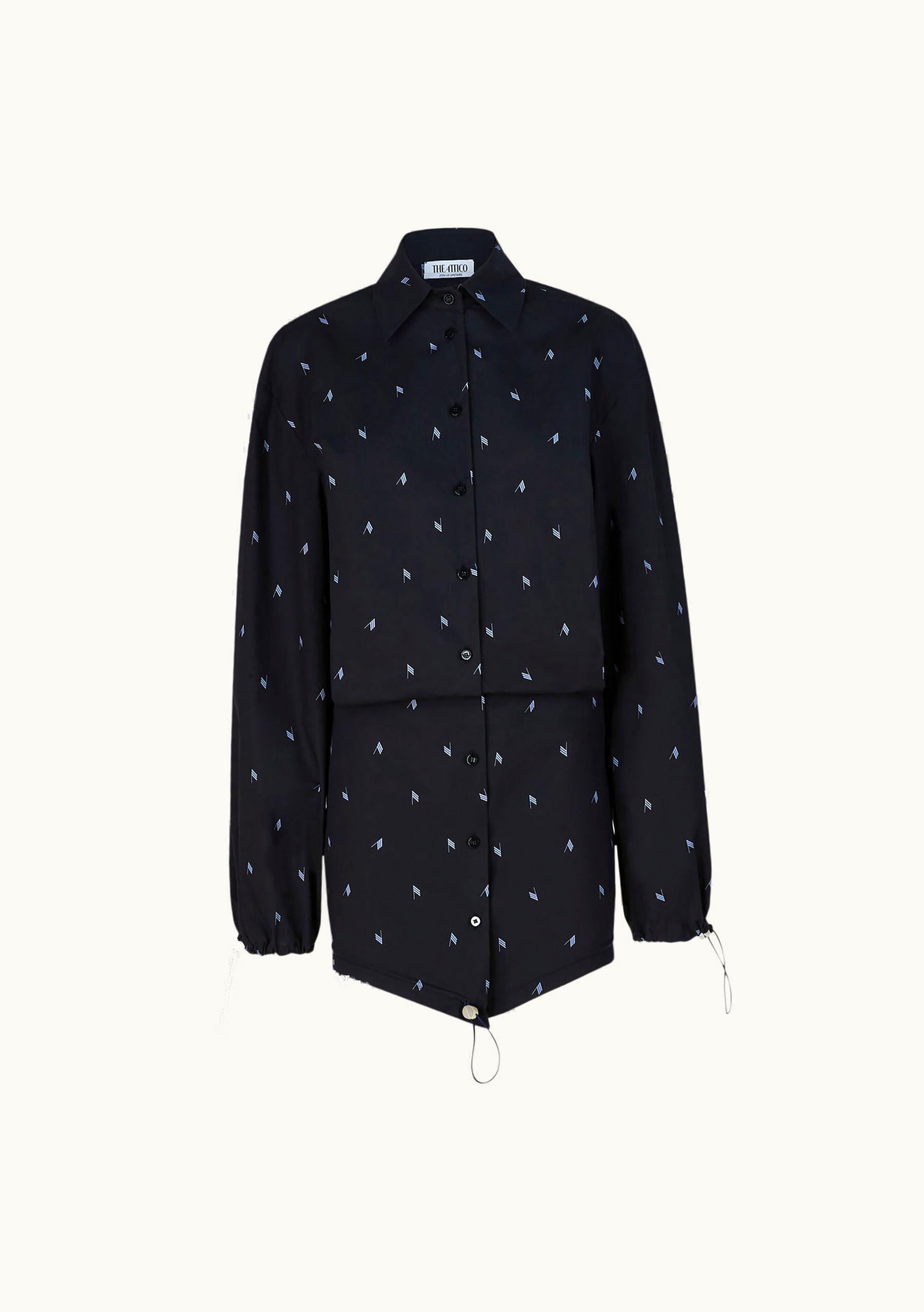 The Attico The Attico Navy Blue And Light Blue Mini Dress