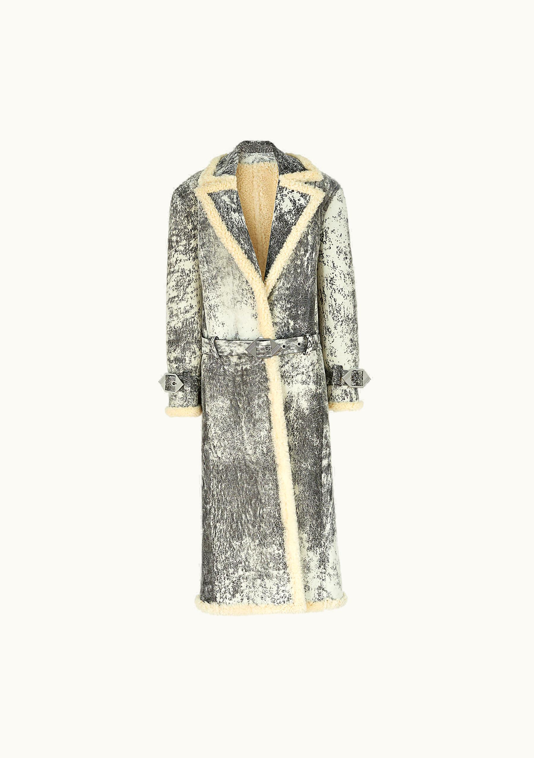 The Attico The Attico Milk And Dark Grey Long Coat