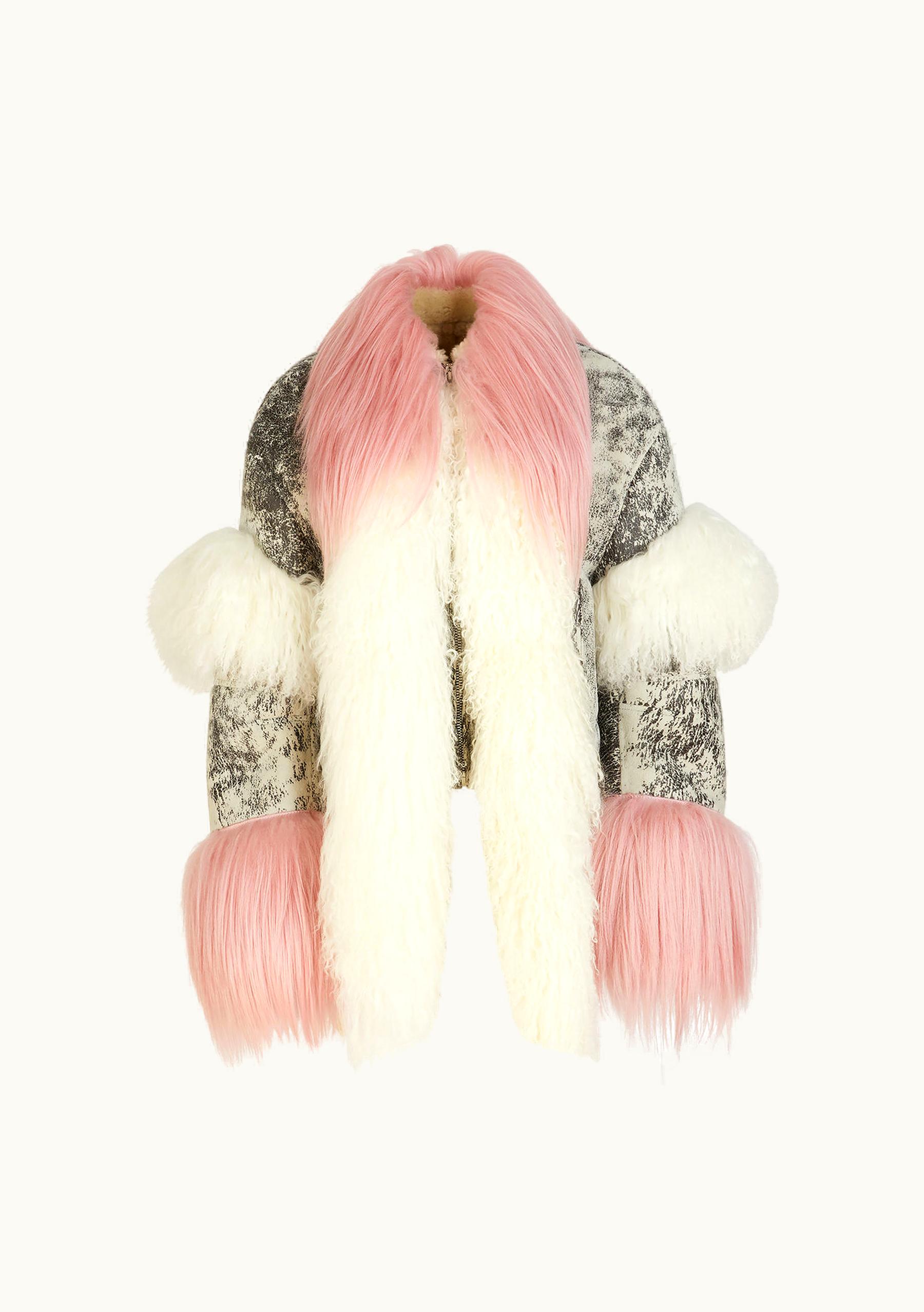 The Attico The Attico Dark Grey And Milk Short Coat