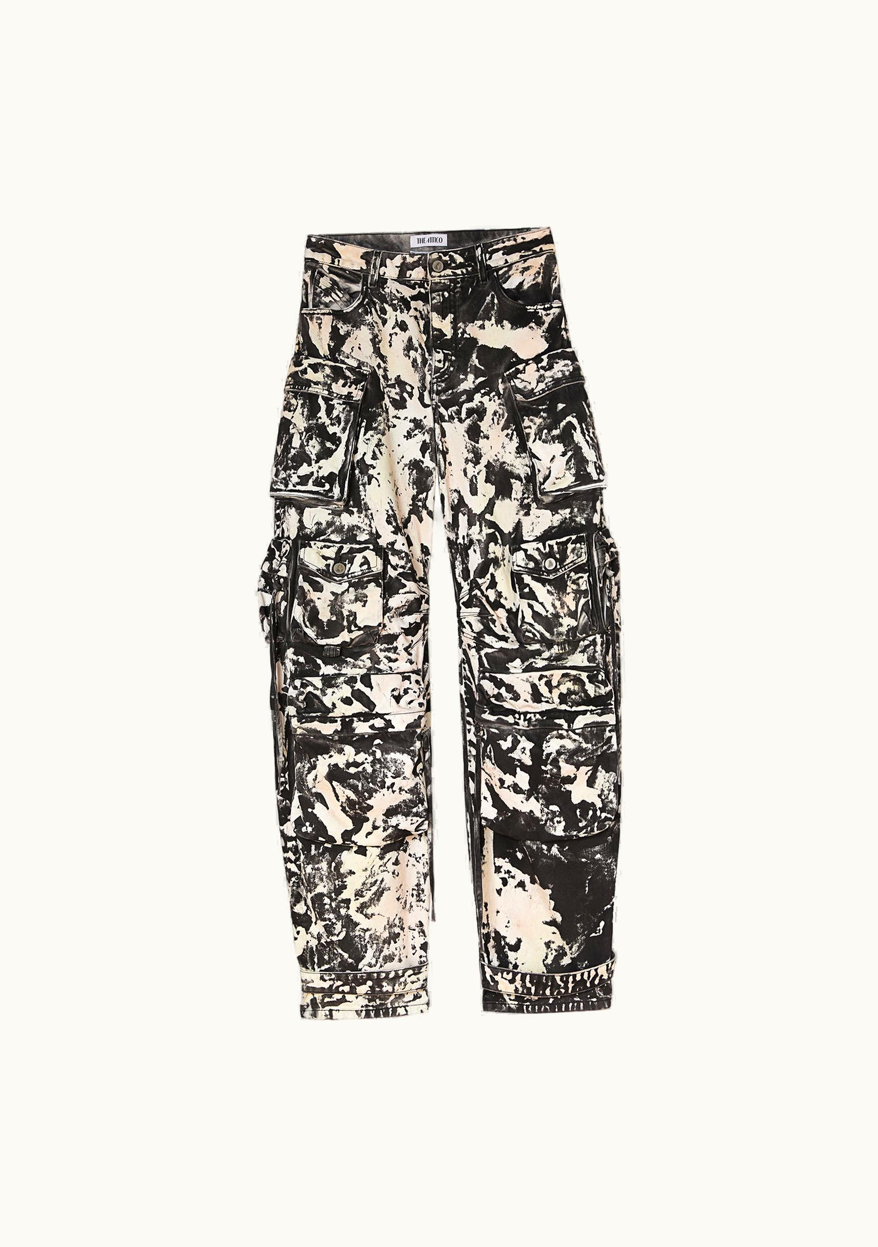The Attico The Attico ''Fern'' Black, White And Soft Pink Long Pants